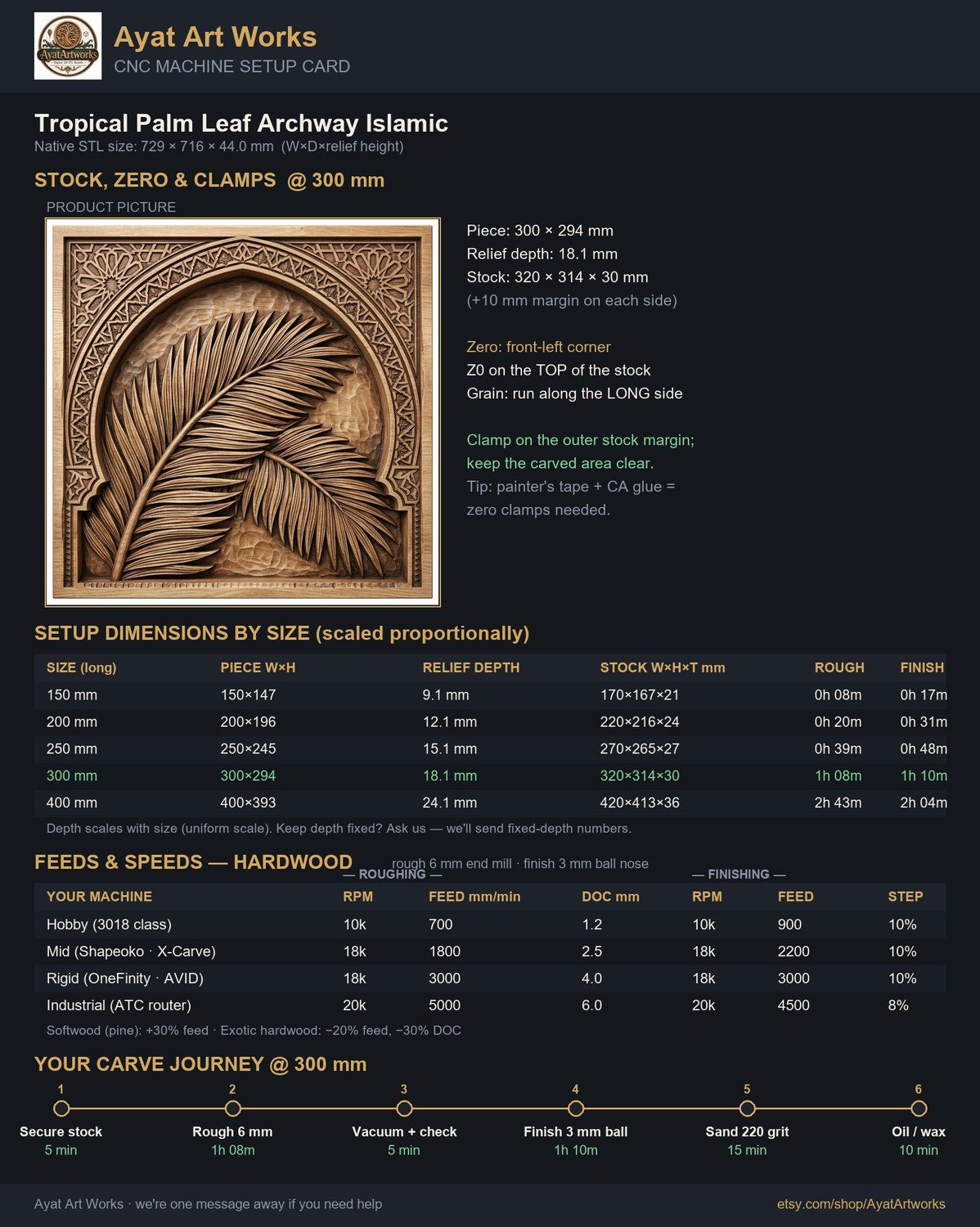 Tropical Palm Leaf Archway CNC Relief STL bas-relief STL — view 10