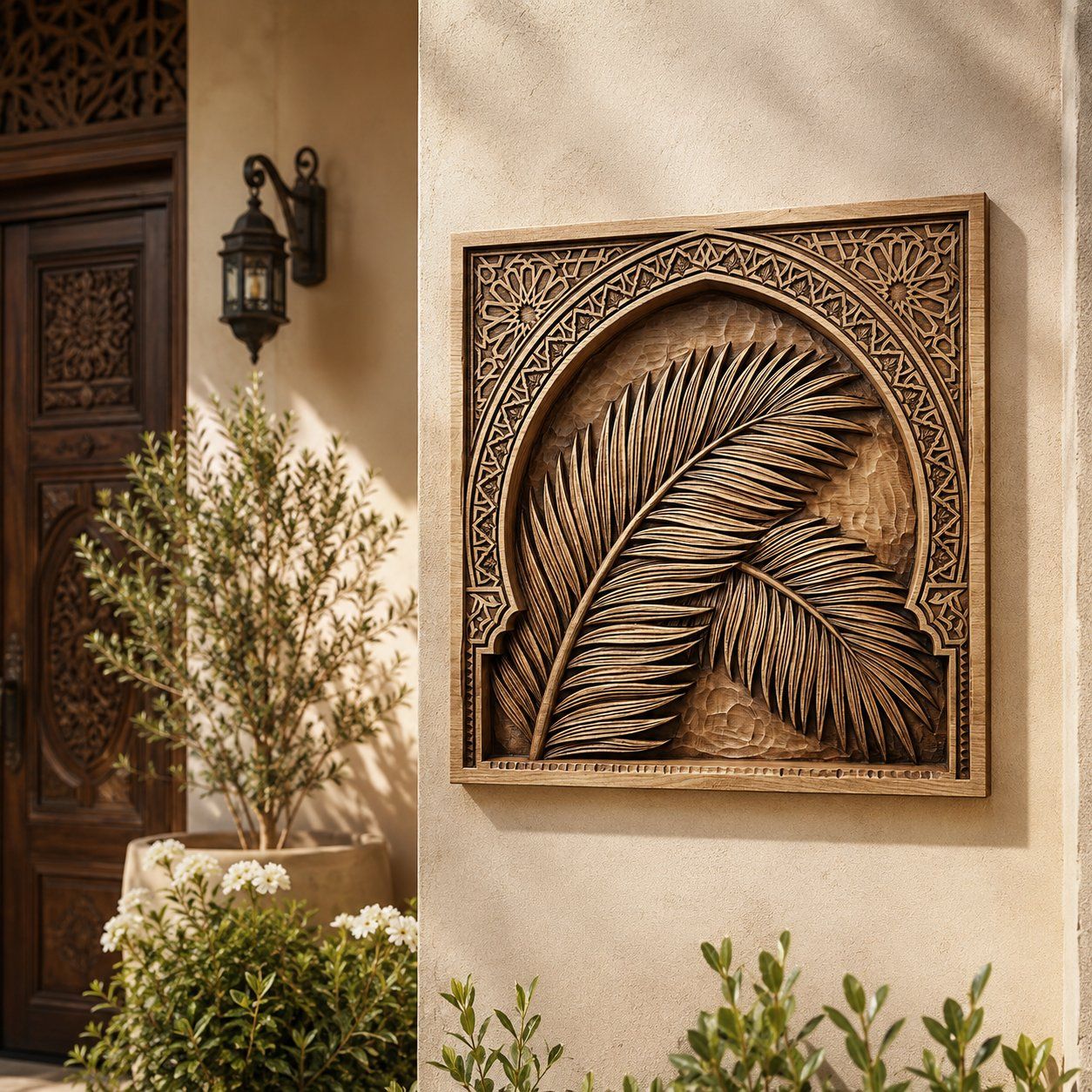 Tropical Palm Leaf Archway CNC Relief STL bas-relief STL — view 6