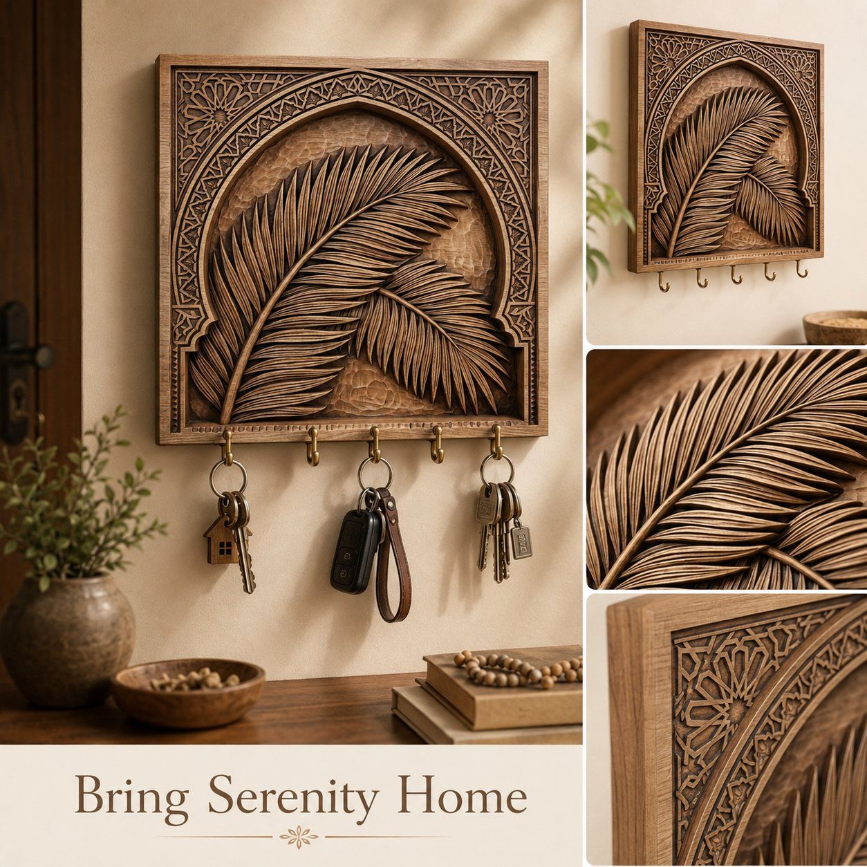 Tropical Palm Leaf Archway CNC Relief STL bas-relief STL — view 8