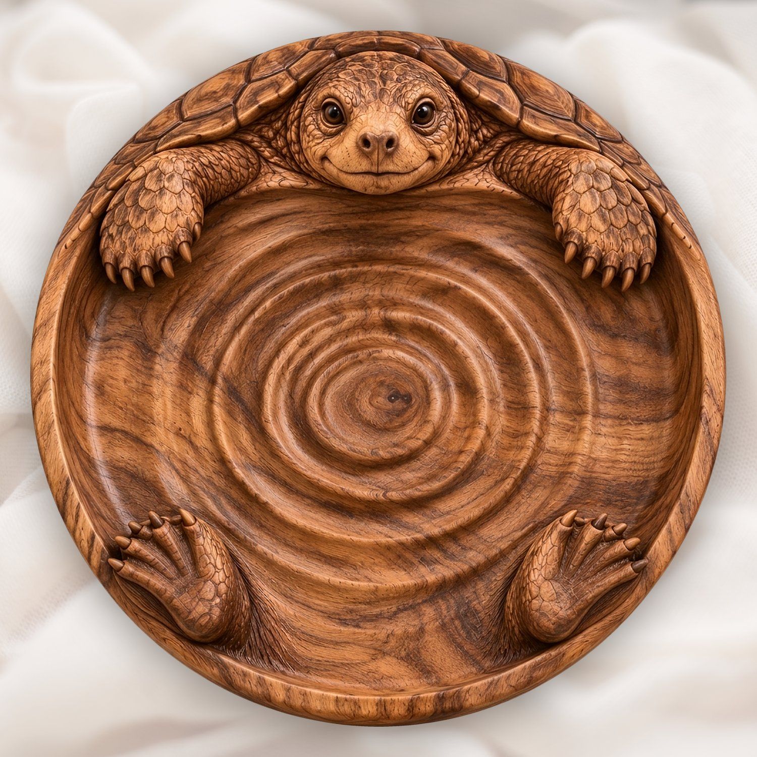 Turtle Bathing Tray CNC Relief STL | Wildlife Wood Carving Design | An