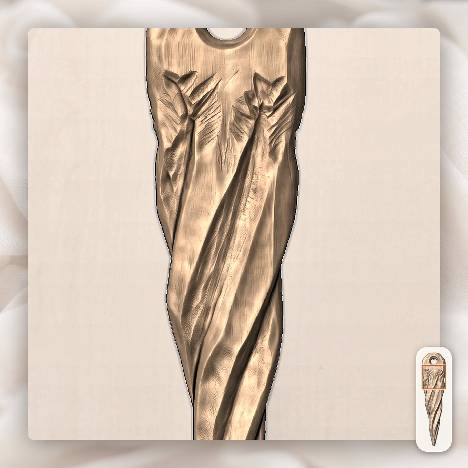 Twisted Forest Icicle Ornament CNC Relief STL bas-relief STL — view 6