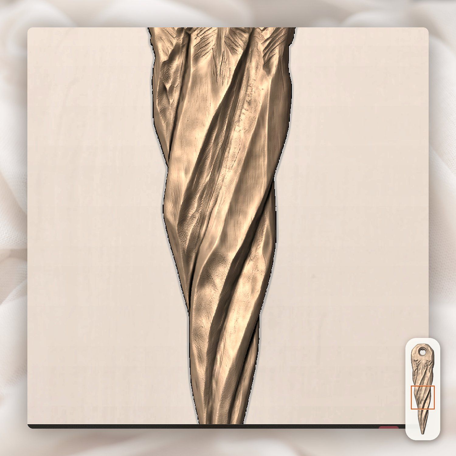 Twisted Forest Icicle Ornament CNC Relief STL bas-relief STL — view 7