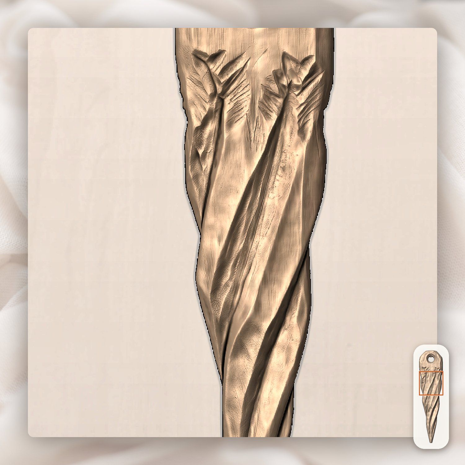 Twisted Forest Icicle Ornament CNC Relief STL bas-relief STL — view 8
