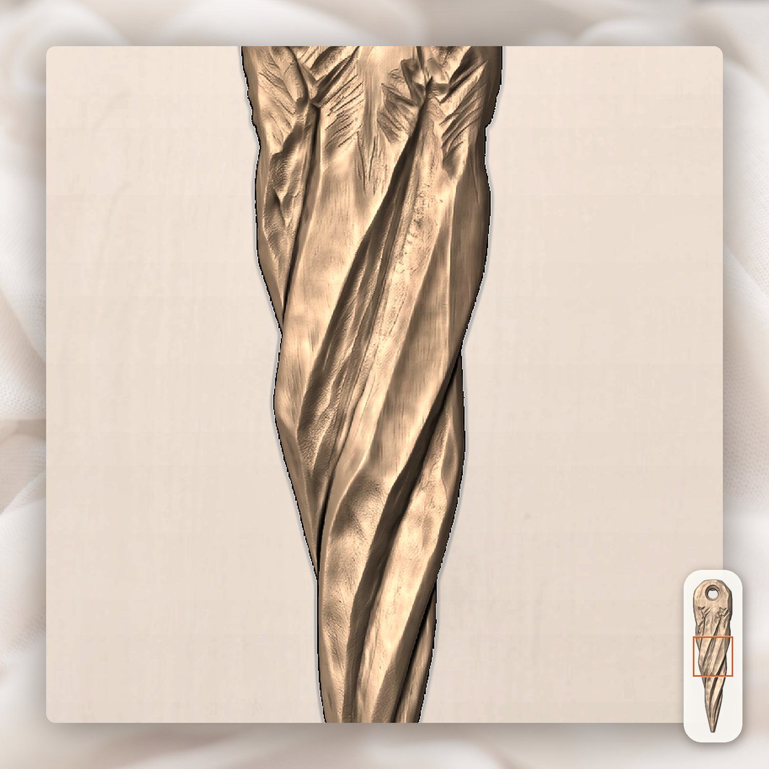 Twisted Forest Icicle Ornament CNC Relief STL bas-relief STL — view 9