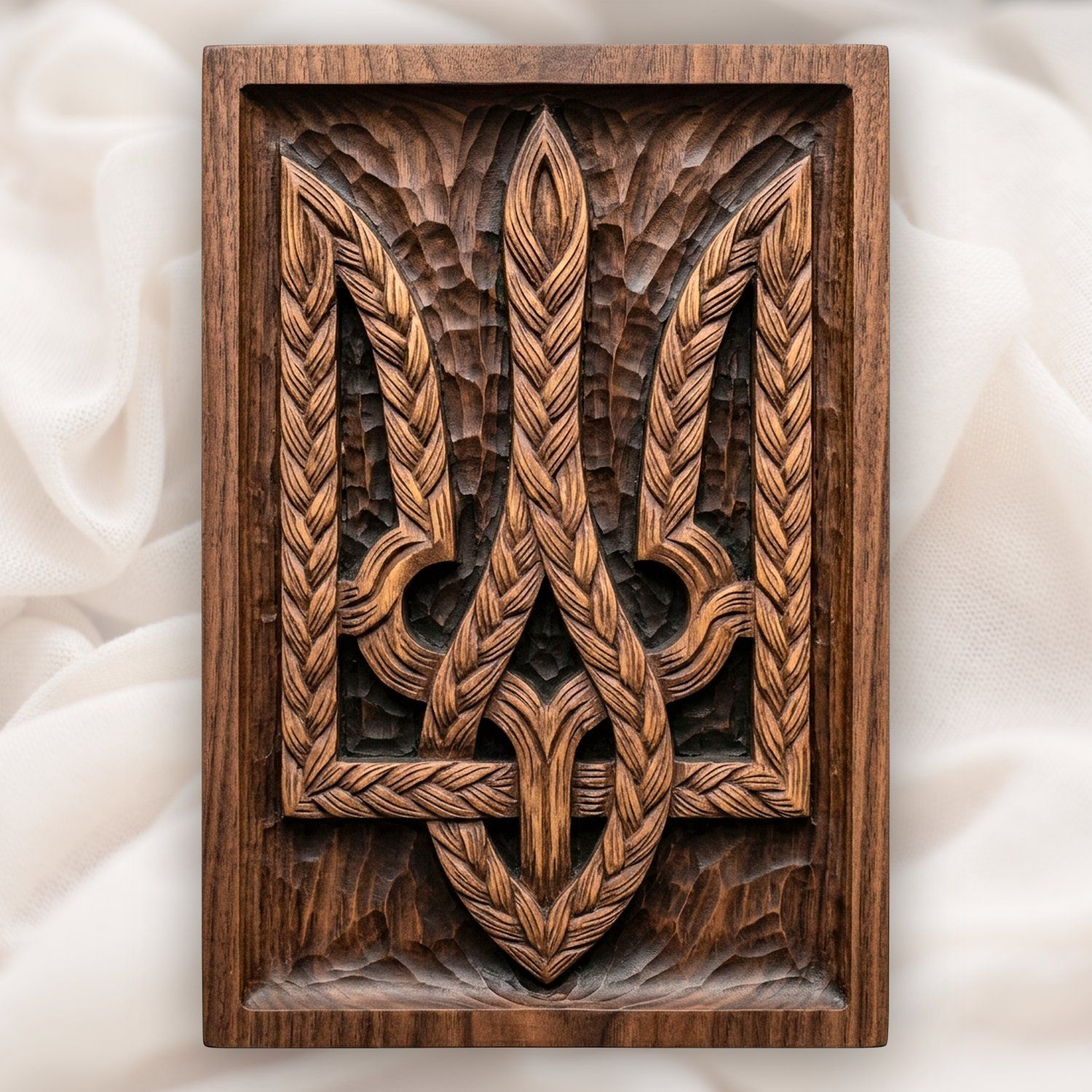Ukrainian Braided Tryzub Trident CNC Relief STL bas-relief STL design