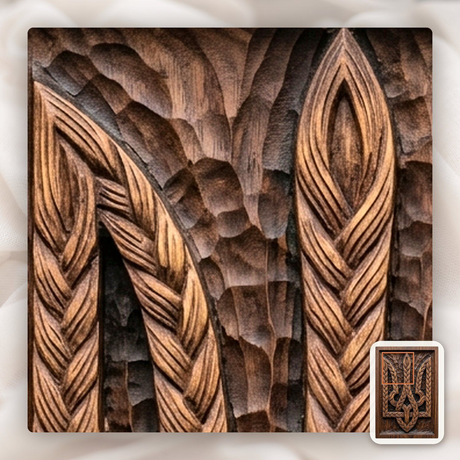 Ukrainian Braided Tryzub Trident CNC Relief STL bas-relief STL — view 10