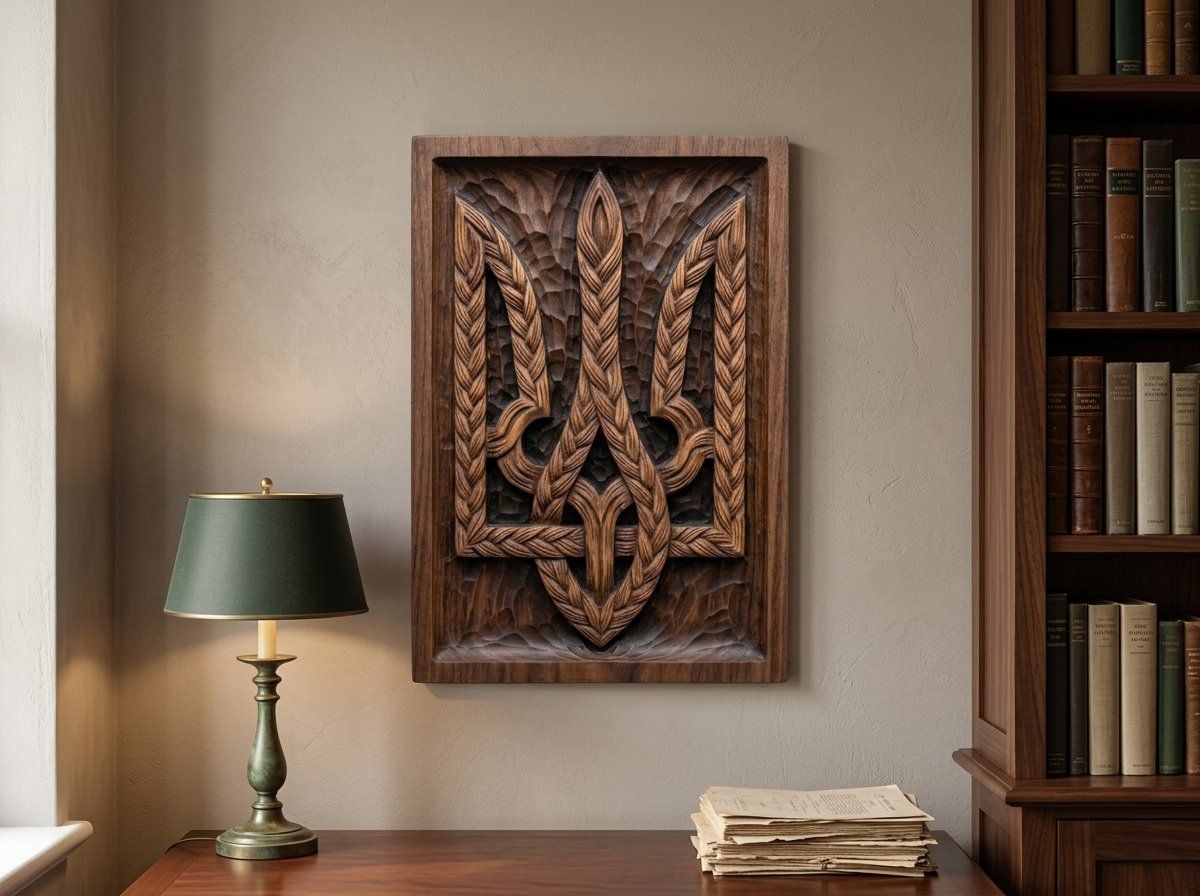 Ukrainian Braided Tryzub Trident CNC Relief STL bas-relief STL — view 13