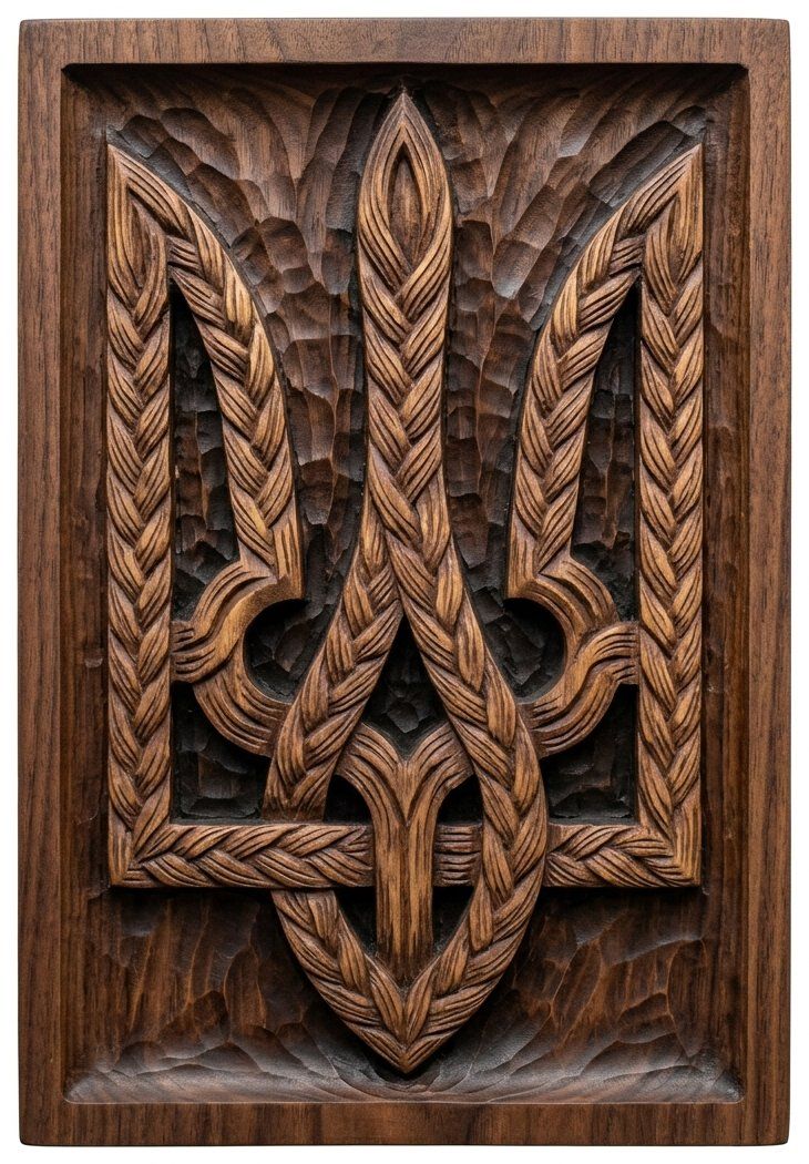 Ukrainian Braided Tryzub Trident CNC Relief STL bas-relief STL — view 2