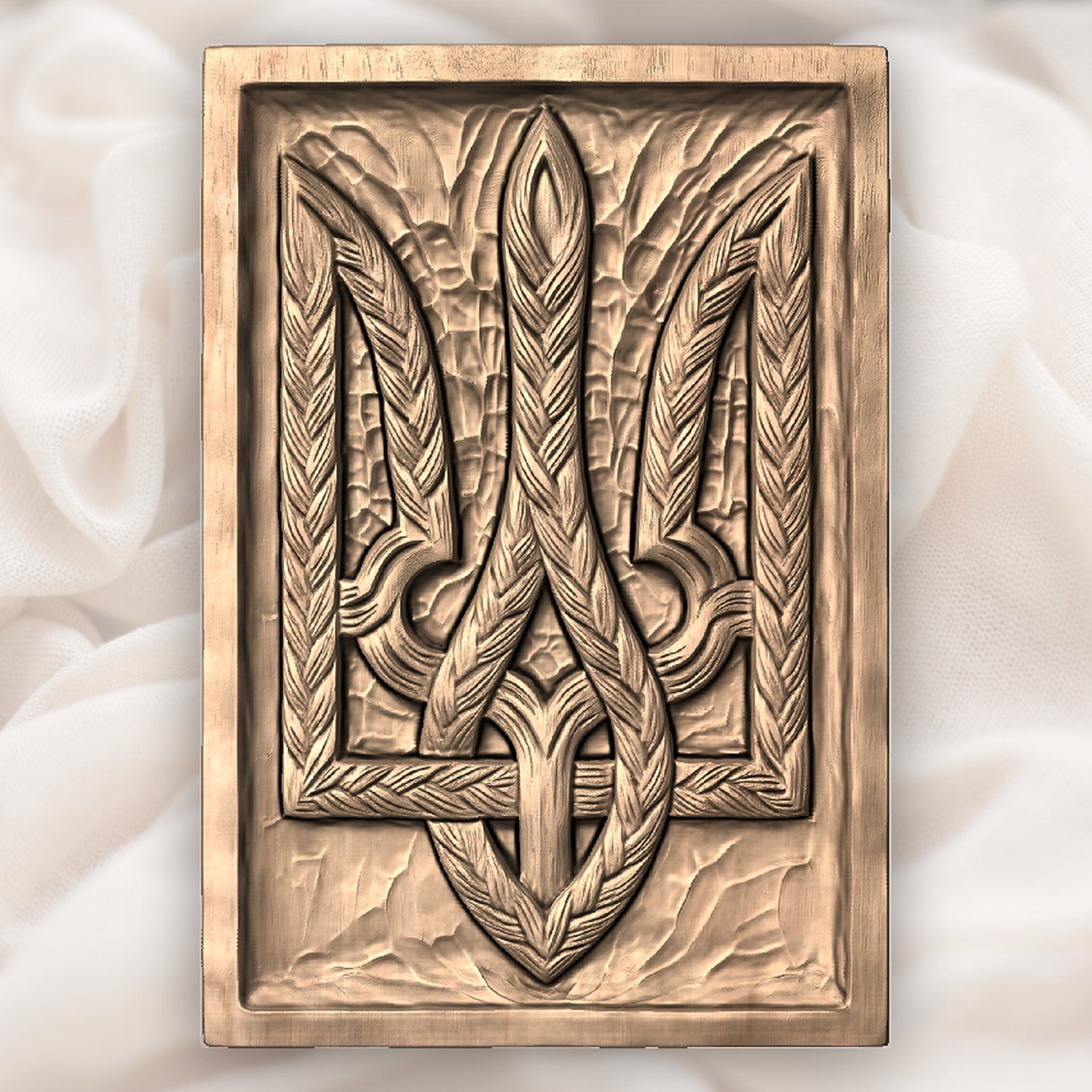Ukrainian Braided Tryzub Trident CNC Relief STL bas-relief STL — view 3