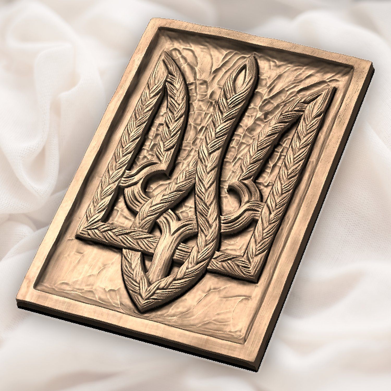 Ukrainian Braided Tryzub Trident CNC Relief STL bas-relief STL — view 4