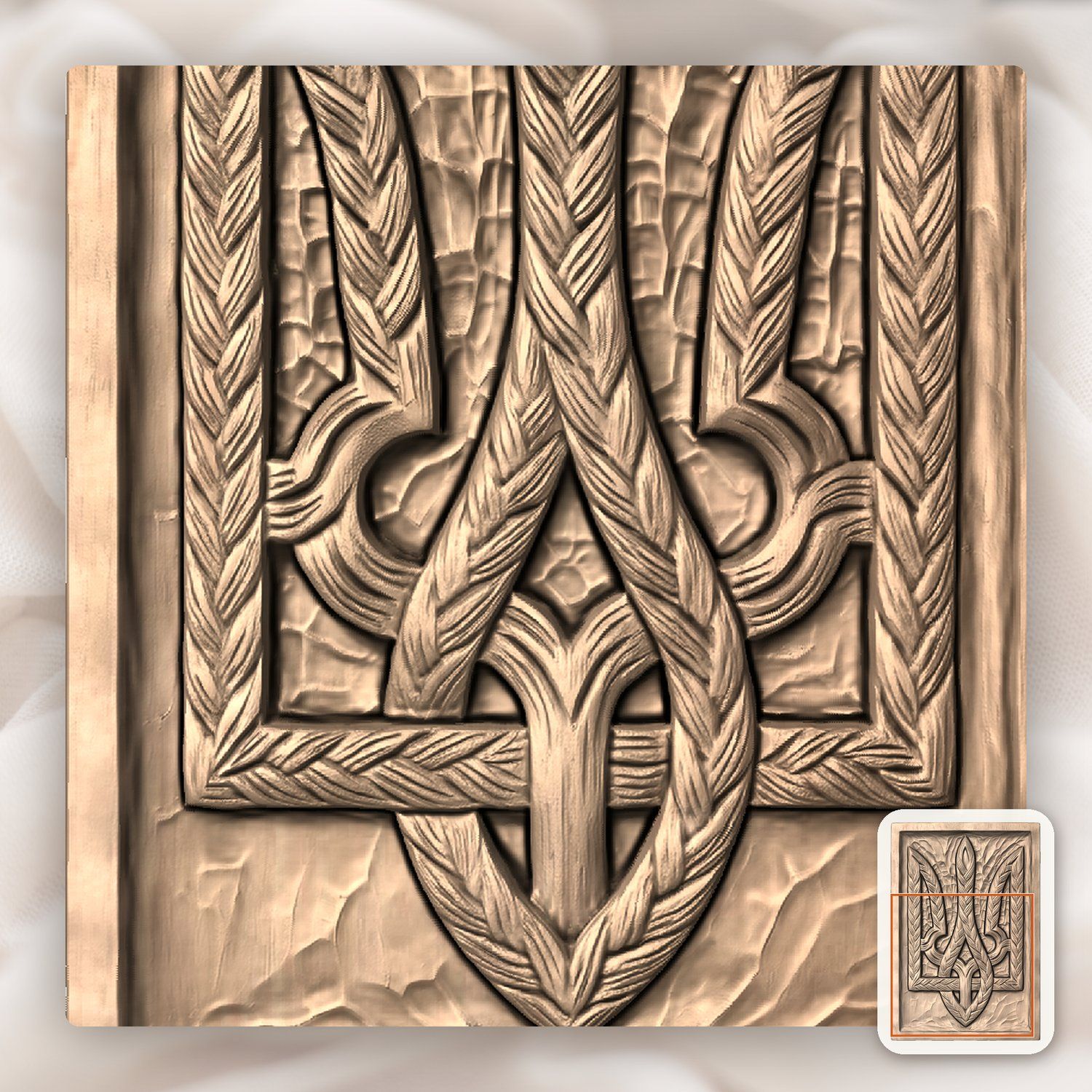 Ukrainian Braided Tryzub Trident CNC Relief STL bas-relief STL — view 7