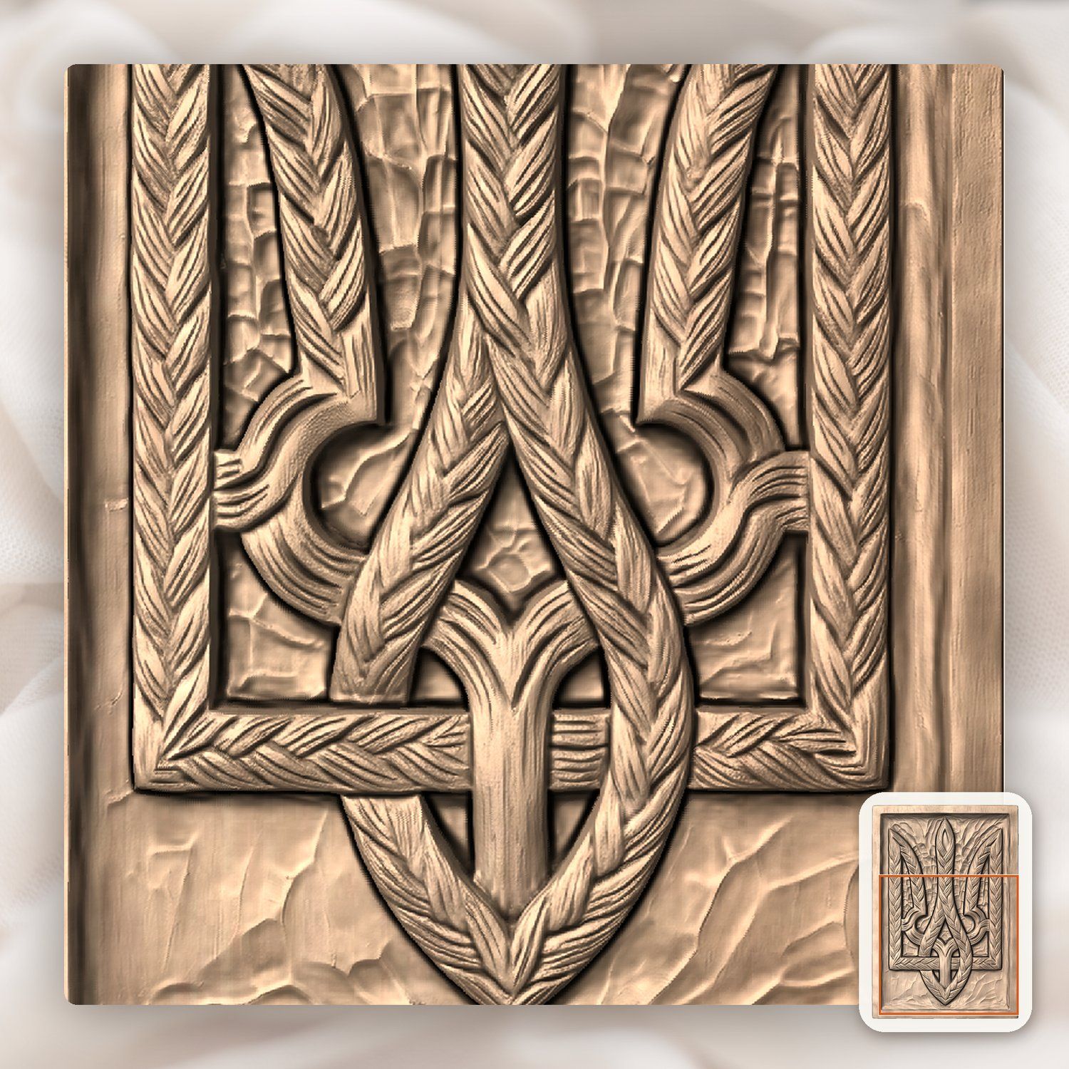 Ukrainian Braided Tryzub Trident CNC Relief STL bas-relief STL — view 8
