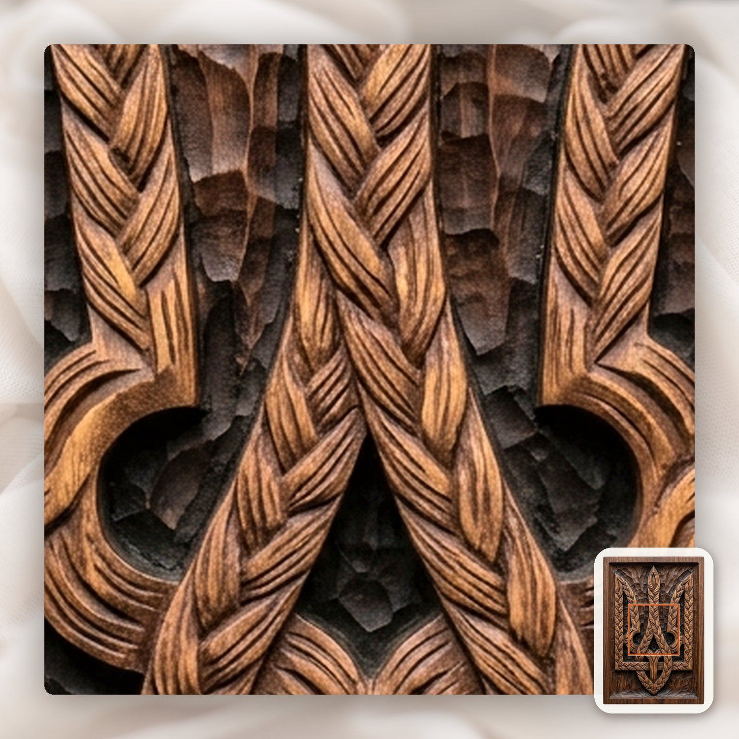 Ukrainian Braided Tryzub Trident CNC Relief STL bas-relief STL — view 9