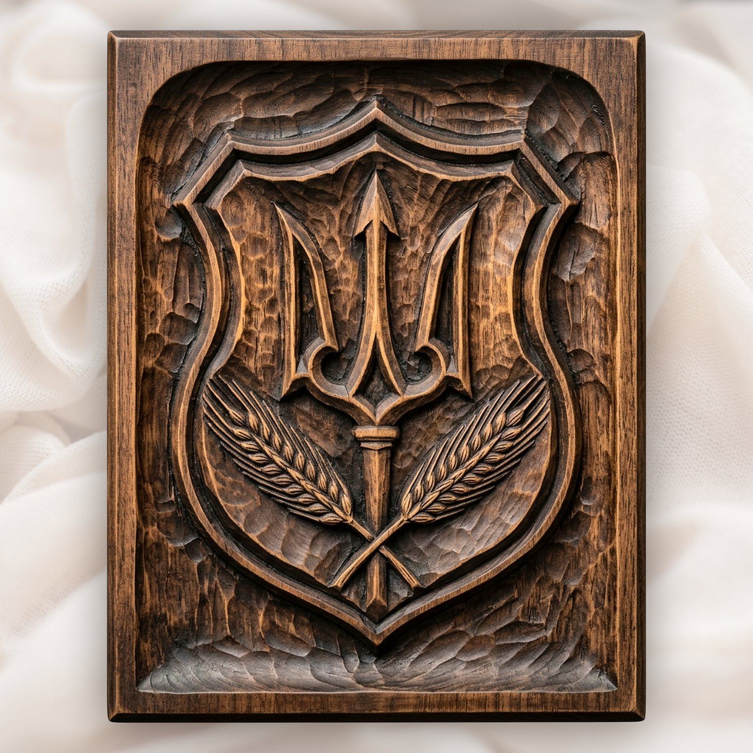 Ukrainian Trident Tryzub Shield CNC Relief STL bas-relief STL design