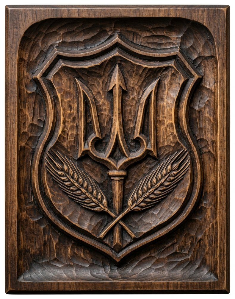 Ukrainian Trident Tryzub Shield CNC Relief STL bas-relief STL — view 4