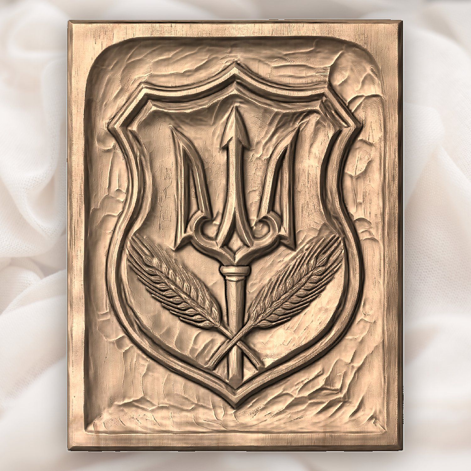 Ukrainian Trident Tryzub Shield CNC Relief STL bas-relief STL — view 5