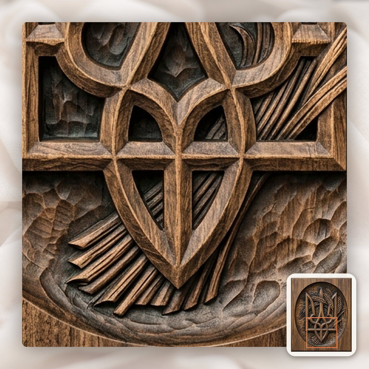 Ukrainian Tryzub Trident CNC Relief STL bas-relief STL — view 10