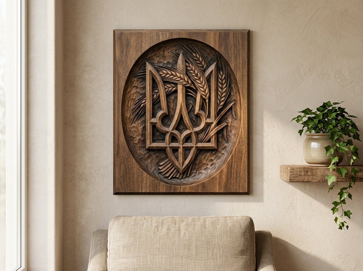 Ukrainian Tryzub Trident CNC Relief STL bas-relief STL — view 13
