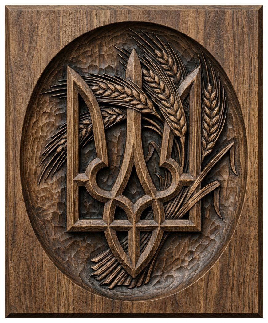 Ukrainian Tryzub Trident CNC Relief STL bas-relief STL — view 2