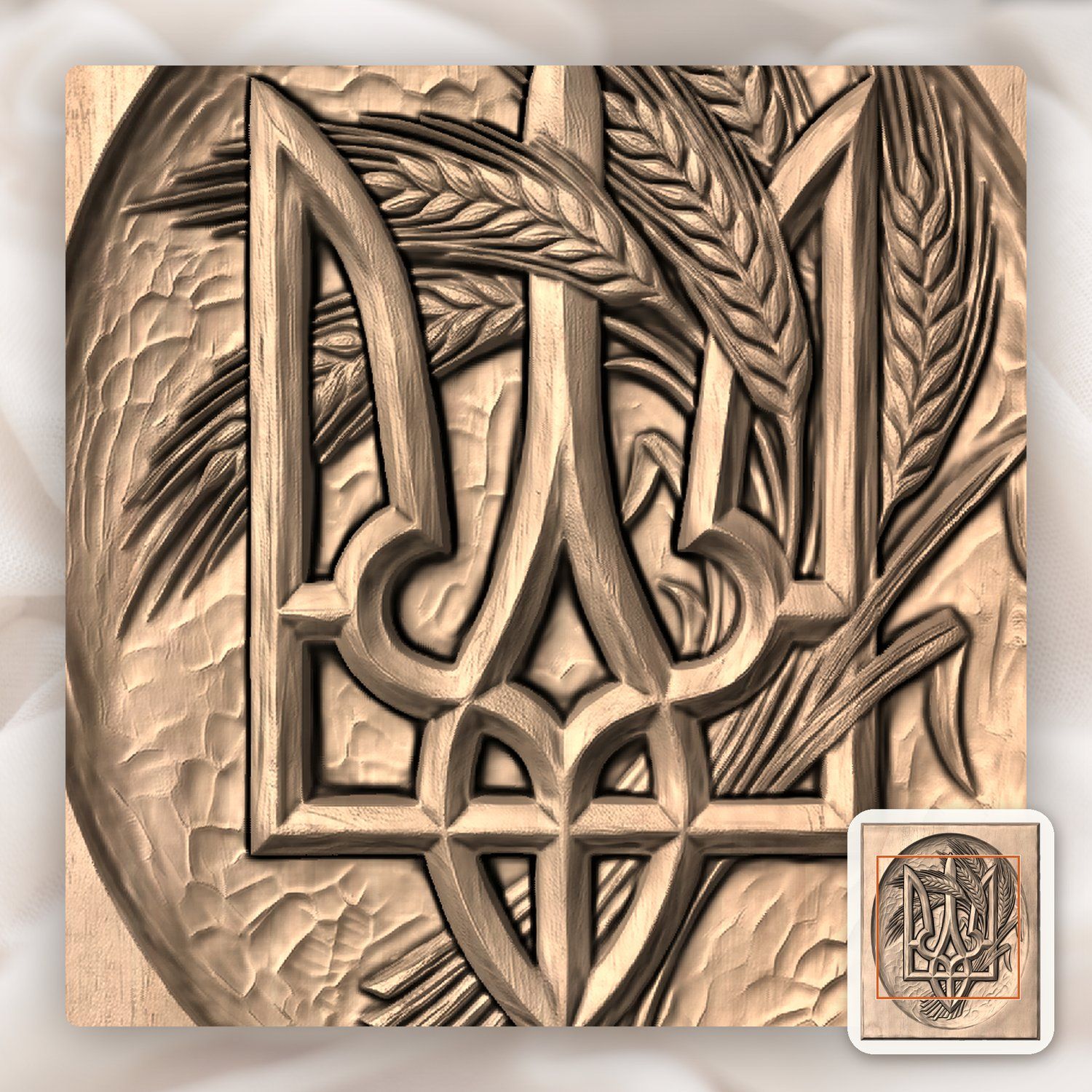 Ukrainian Tryzub Trident CNC Relief STL bas-relief STL — view 5