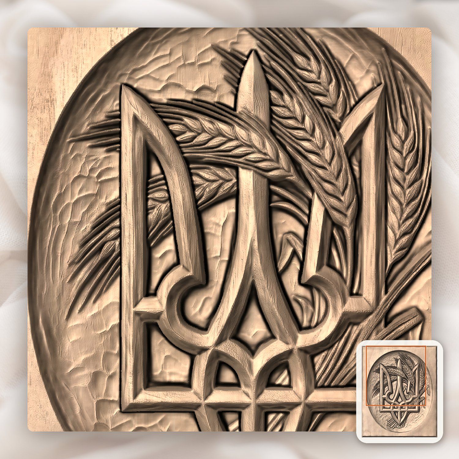 Ukrainian Tryzub Trident CNC Relief STL bas-relief STL — view 6