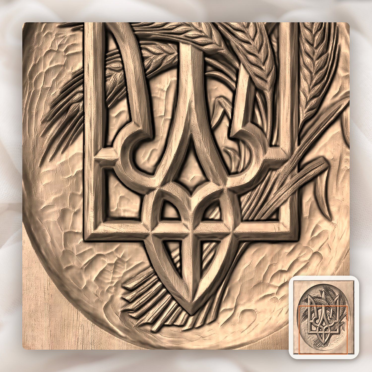 Ukrainian Tryzub Trident CNC Relief STL bas-relief STL — view 7