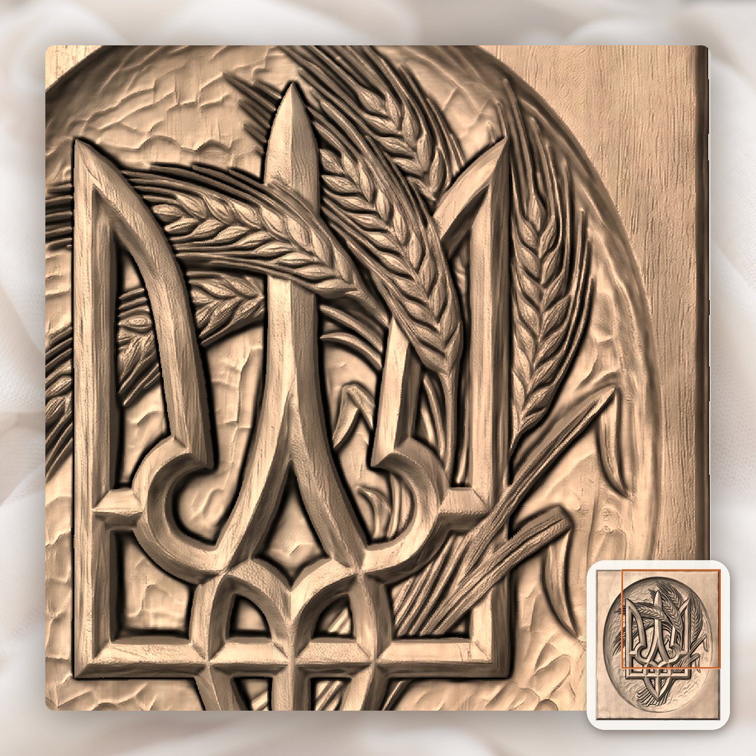 Ukrainian Tryzub Trident CNC Relief STL bas-relief STL — view 8