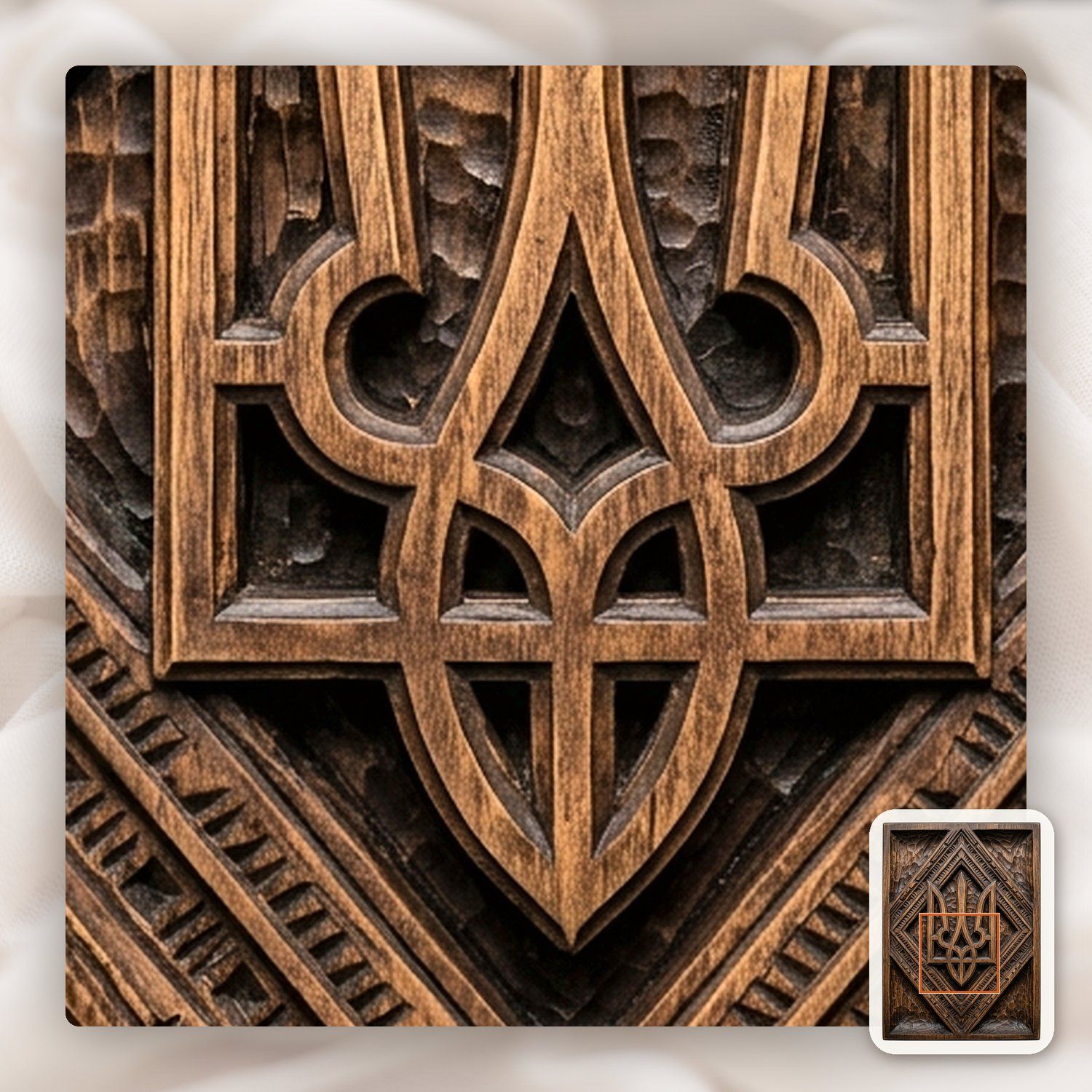 Ukrainian Tryzub Trident Heritage CNC Relief STL bas-relief STL — view 12