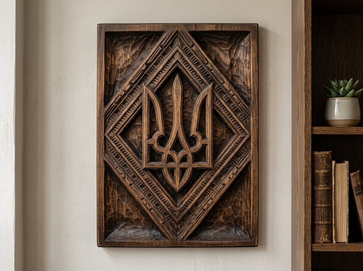 Ukrainian Tryzub Trident Heritage CNC Relief STL bas-relief STL — view 13