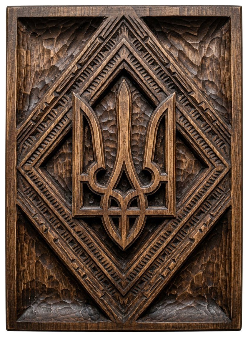 Ukrainian Tryzub Trident Heritage CNC Relief STL bas-relief STL — view 4