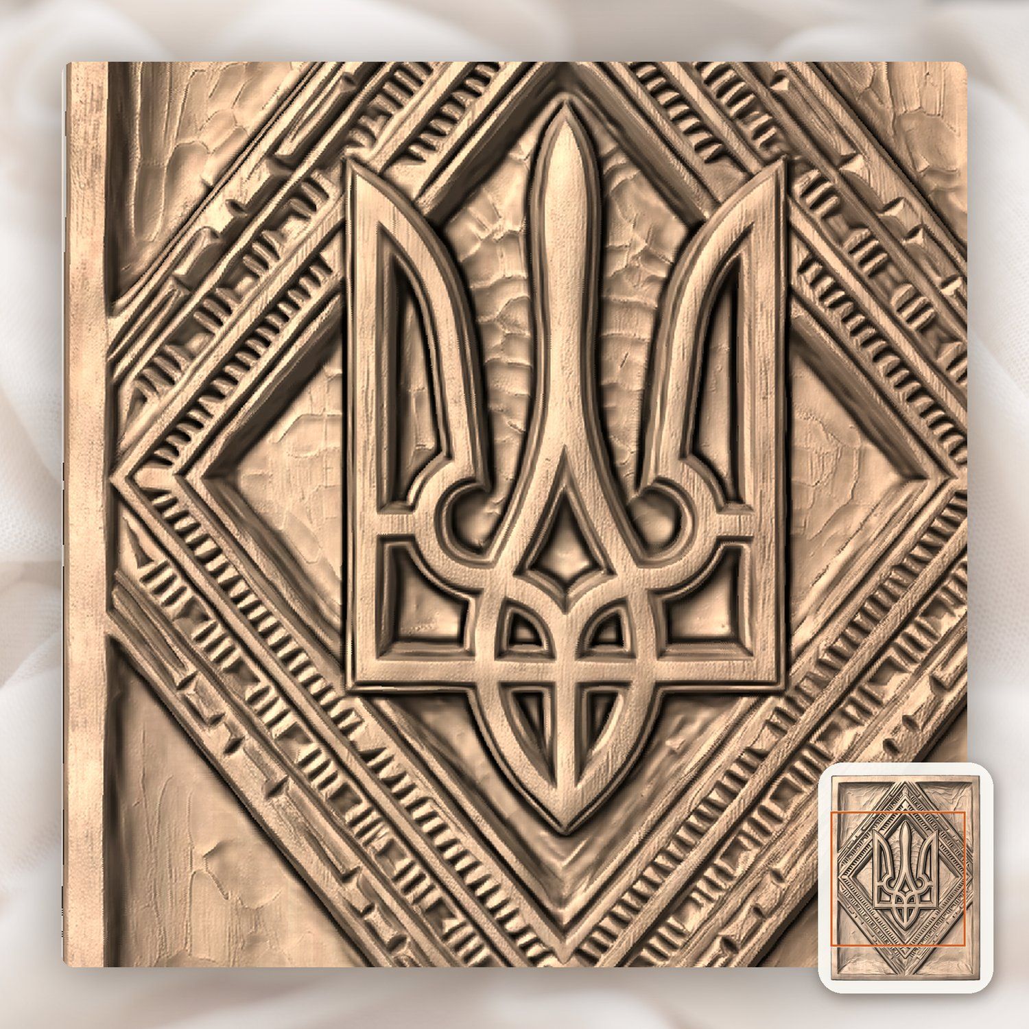 Ukrainian Tryzub Trident Heritage CNC Relief STL bas-relief STL — view 8