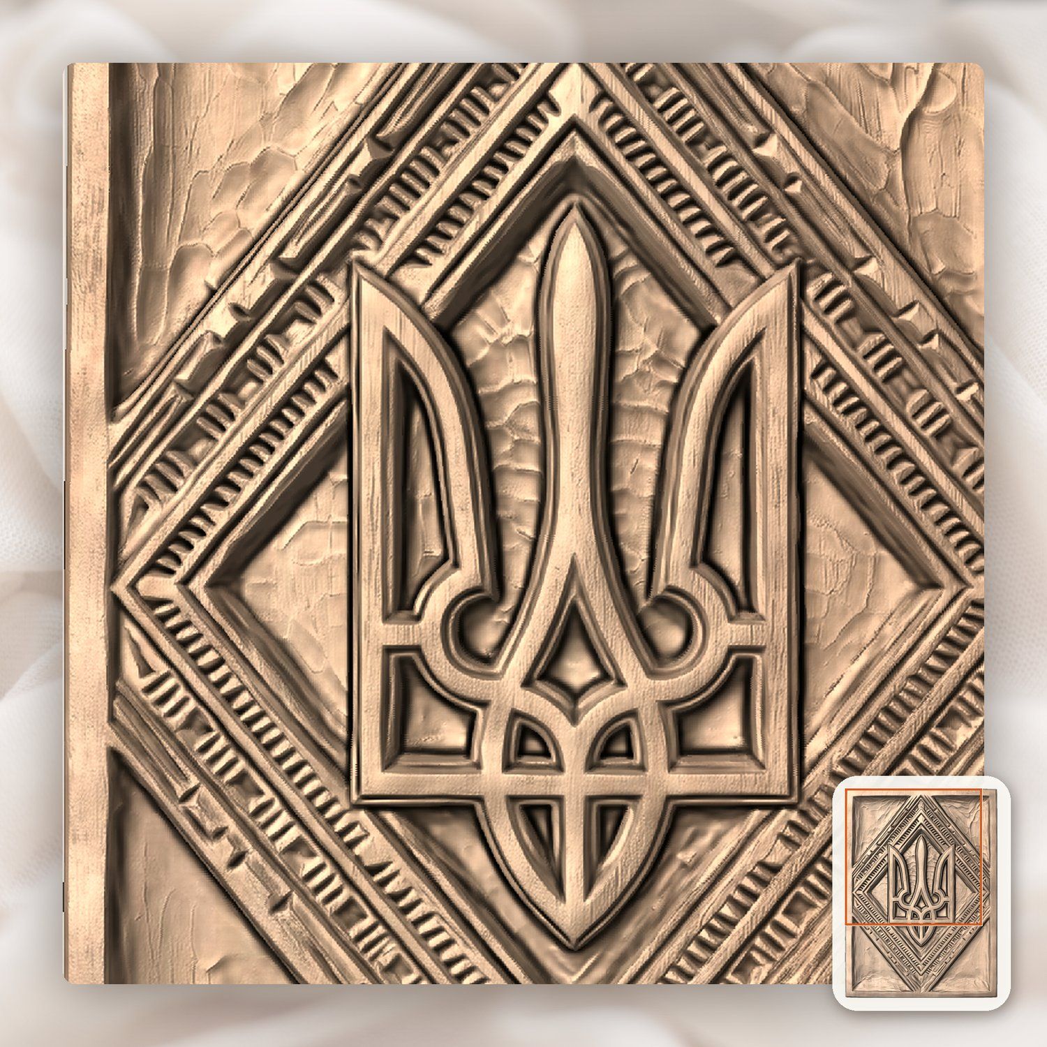 Ukrainian Tryzub Trident Heritage CNC Relief STL bas-relief STL — view 10