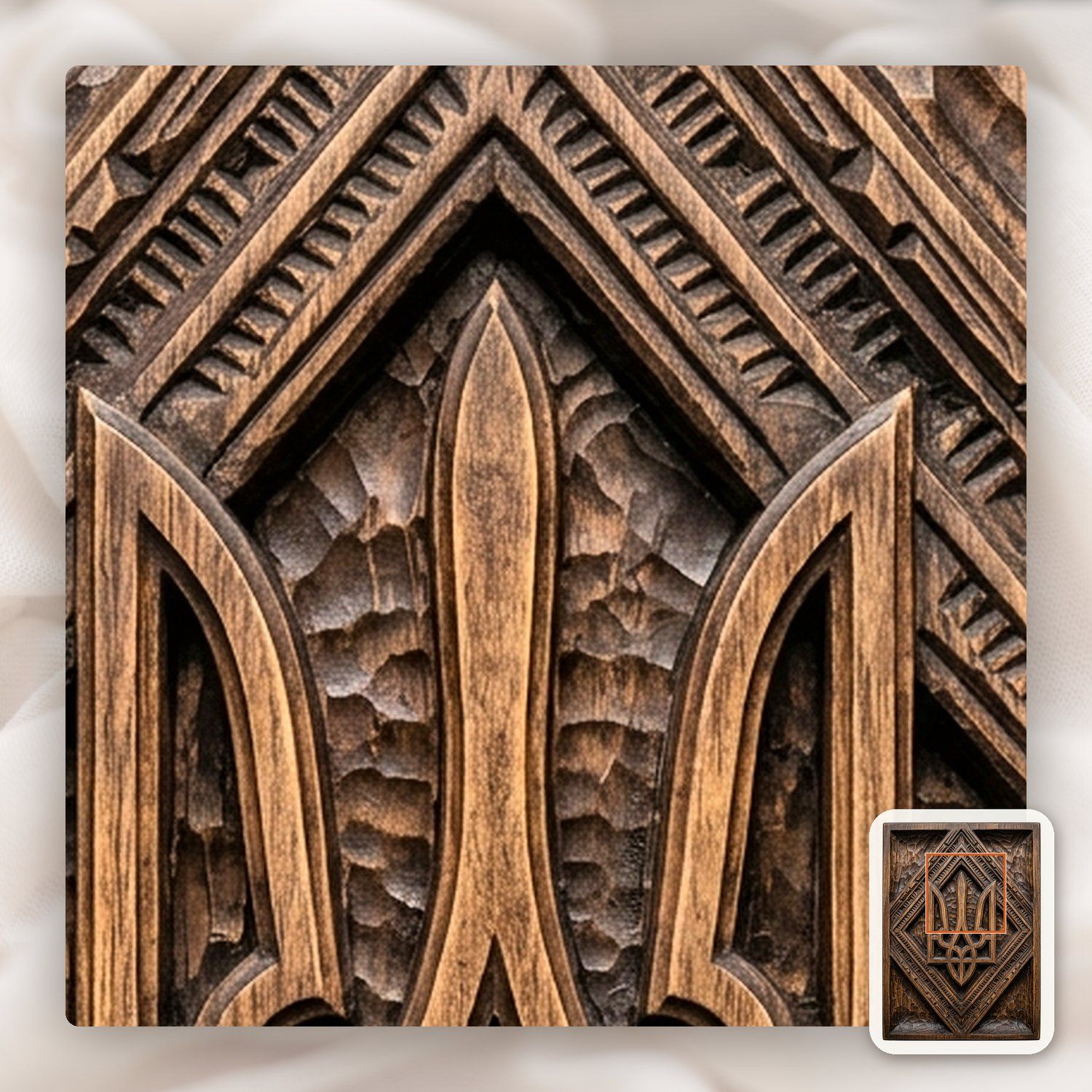 Ukrainian Tryzub Trident Heritage CNC Relief STL bas-relief STL — view 11