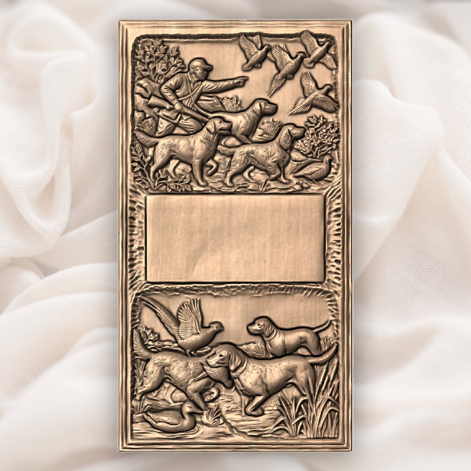 Doorbell plate Upland Pheasant Hunt Dog Scene CNC Relief STL bas-relief STL — view 5