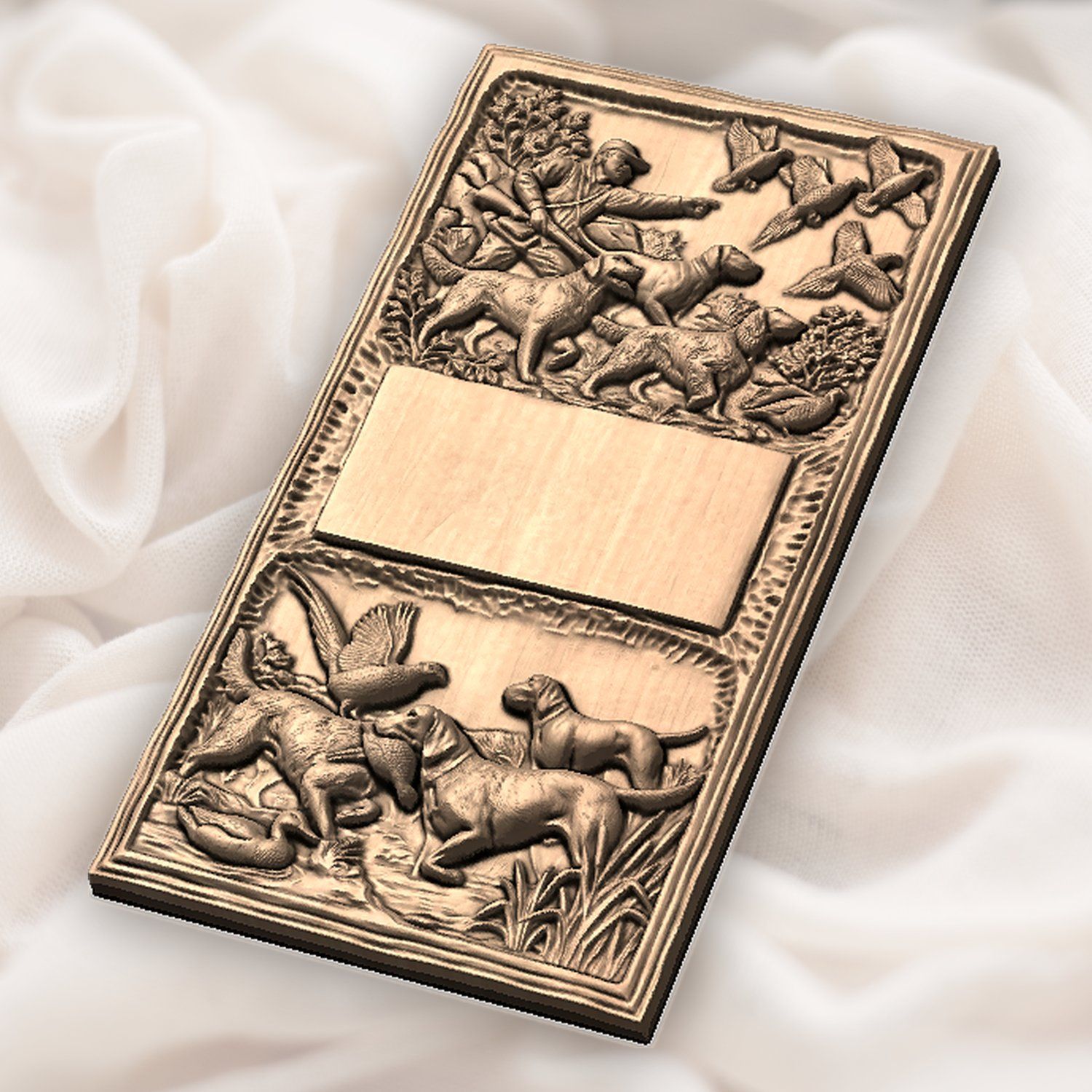 Doorbell plate Upland Pheasant Hunt Dog Scene CNC Relief STL bas-relief STL — view 6