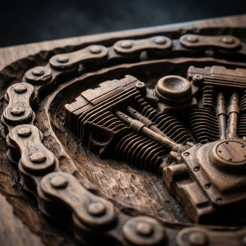 V-Twin Motorcycle Engine Wall Art bas-relief STL — view 8