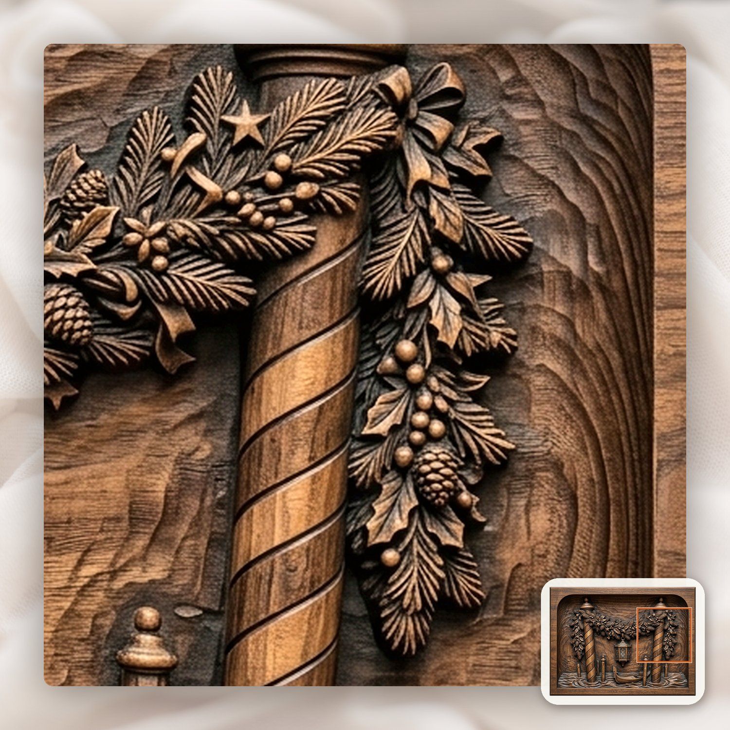 Venetian Gondola Christmas Garland CNC Relief STL bas-relief STL — view 12
