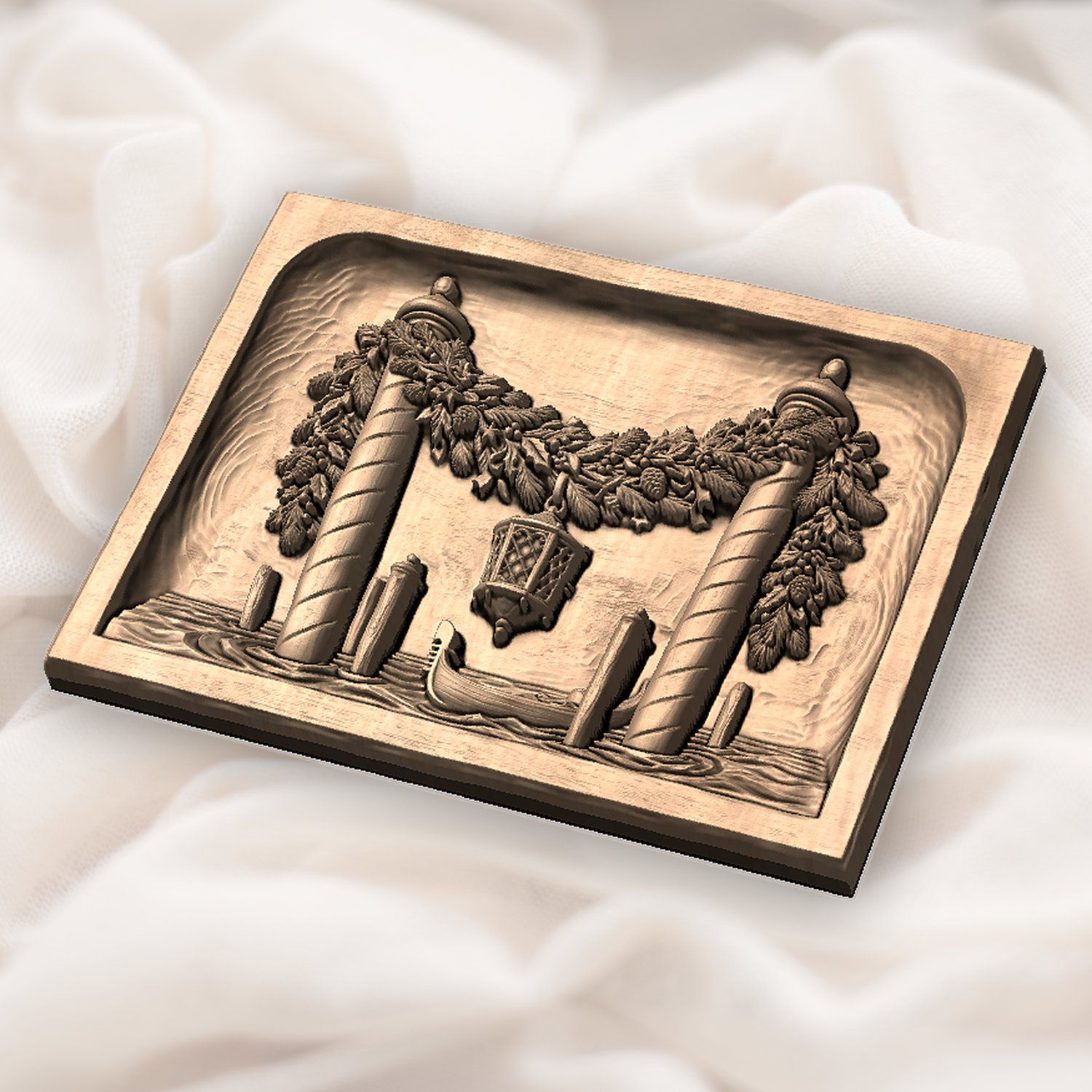 Venetian Gondola Christmas Garland CNC Relief STL bas-relief STL — view 6