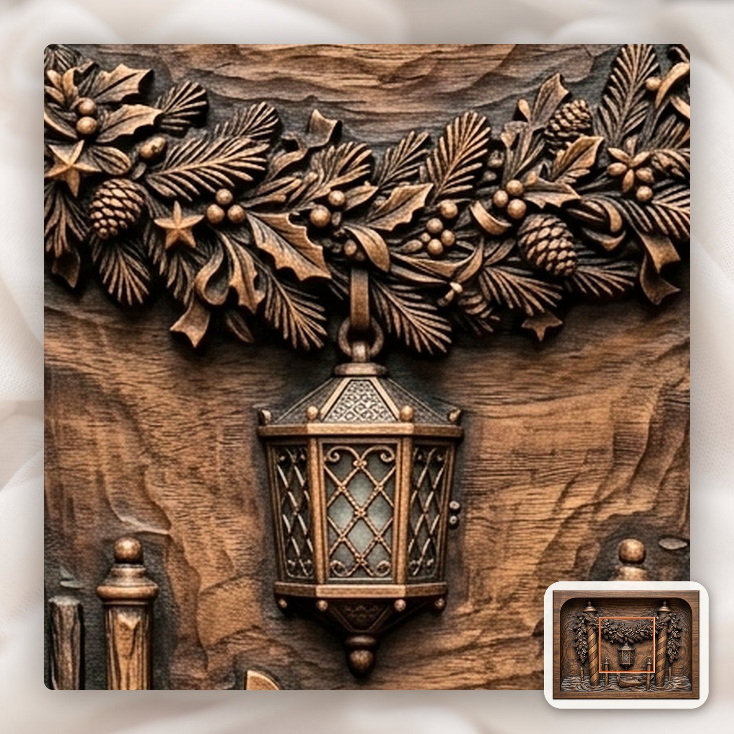 Venetian Gondola Christmas Garland CNC Relief STL bas-relief STL — view 11