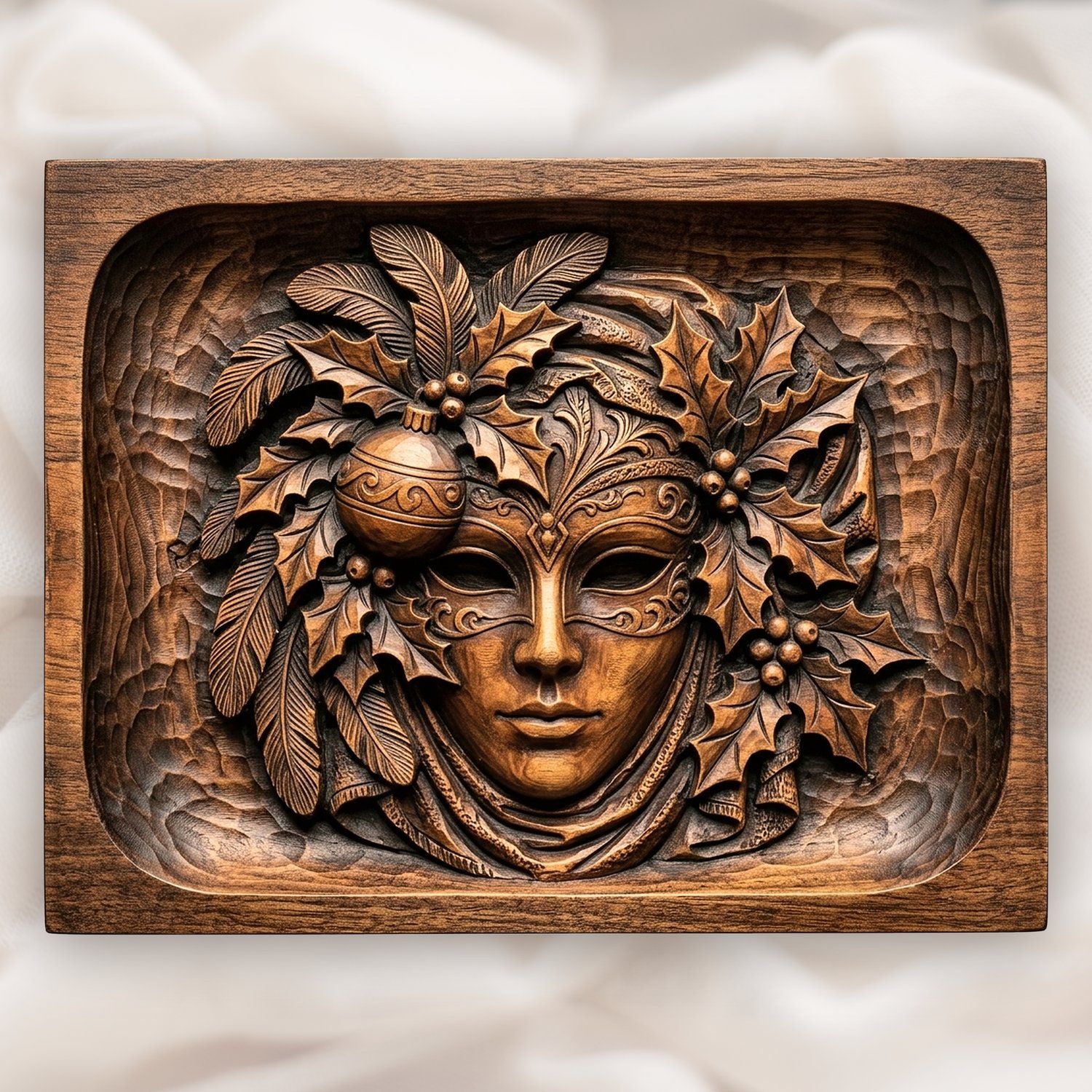 Venetian Mask Christmas CNC Relief STL bas-relief STL design