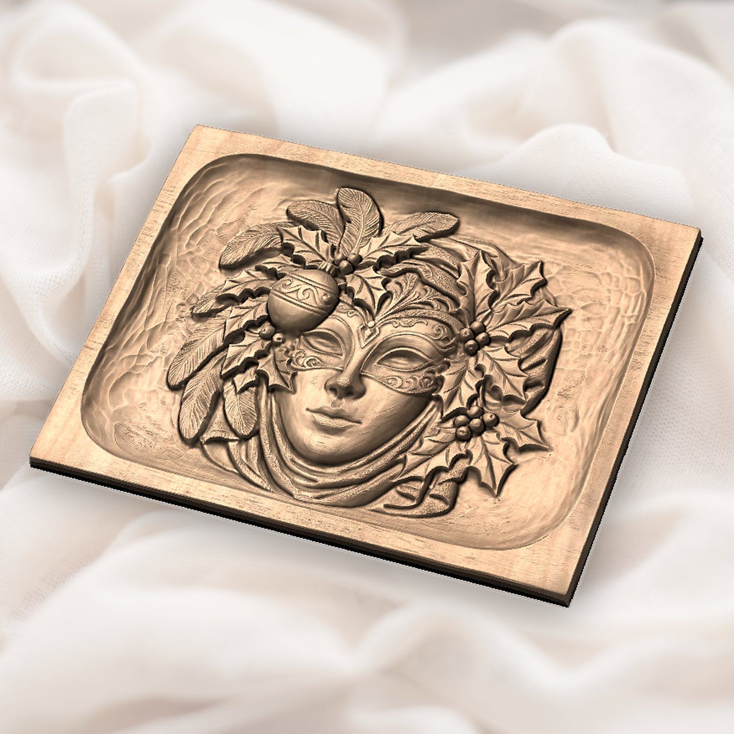Venetian Mask Christmas CNC Relief STL bas-relief STL — view 6