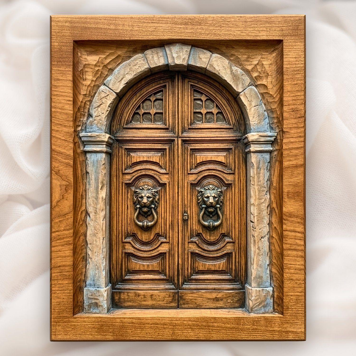 Venetian Palace Door Lion Head Knocker CNC Relief STL bas-relief STL design
