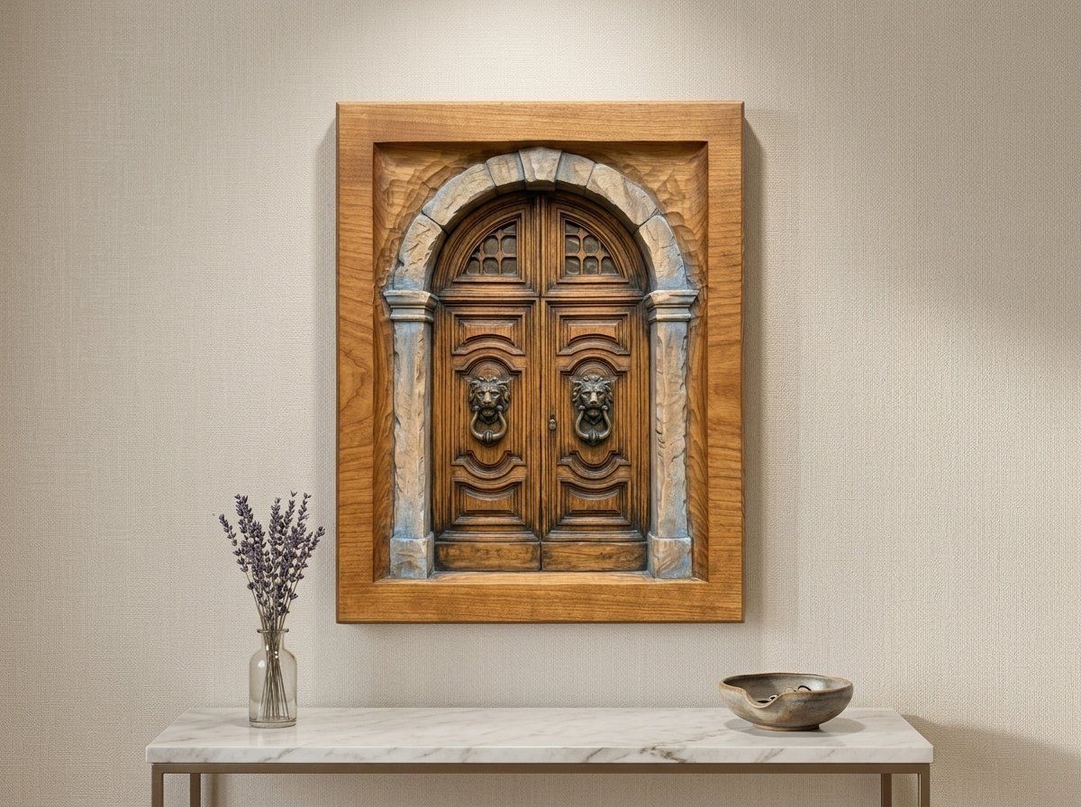 Venetian Palace Door Lion Head Knocker CNC Relief STL bas-relief STL — view 13