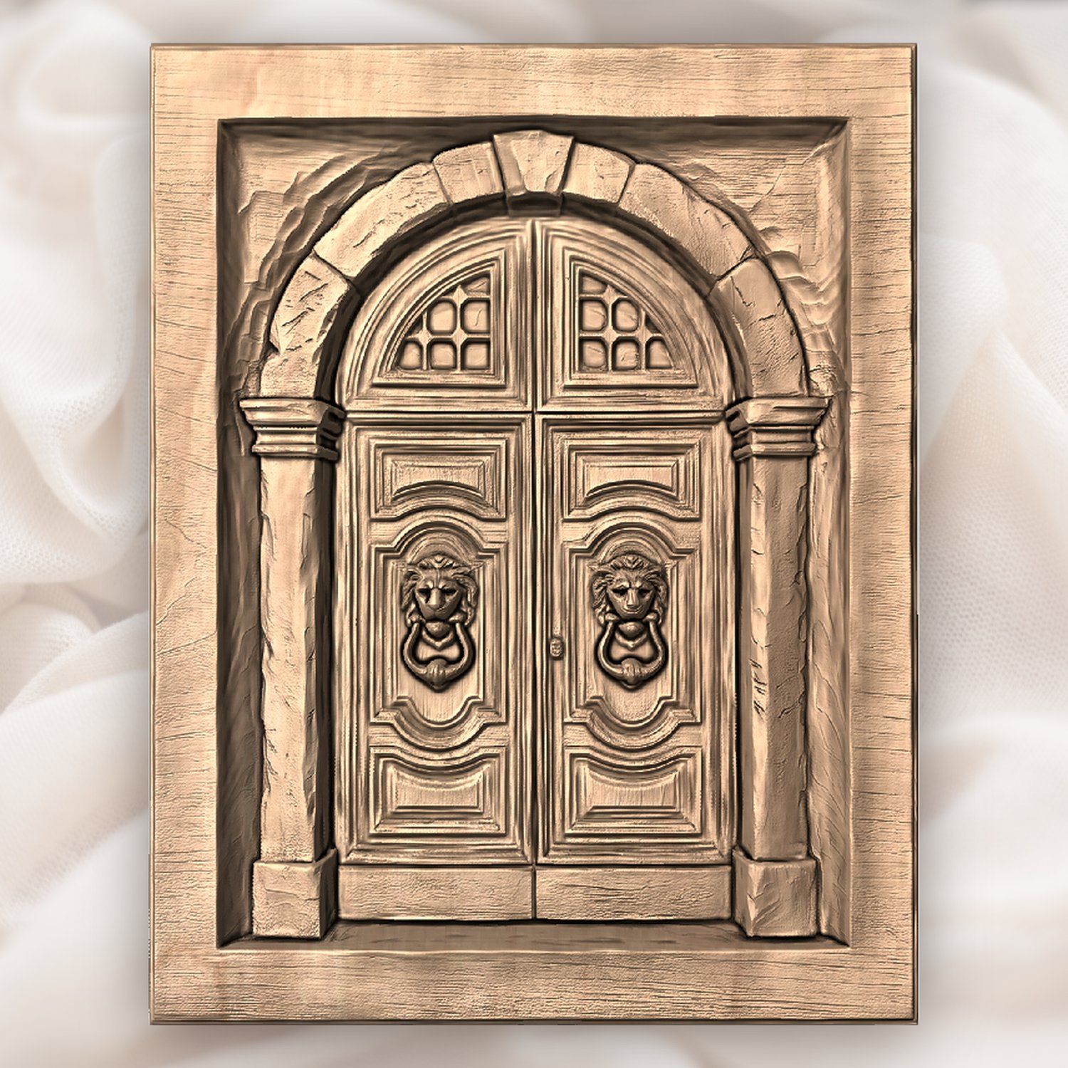 Venetian Palace Door Lion Head Knocker CNC Relief STL bas-relief STL — view 4