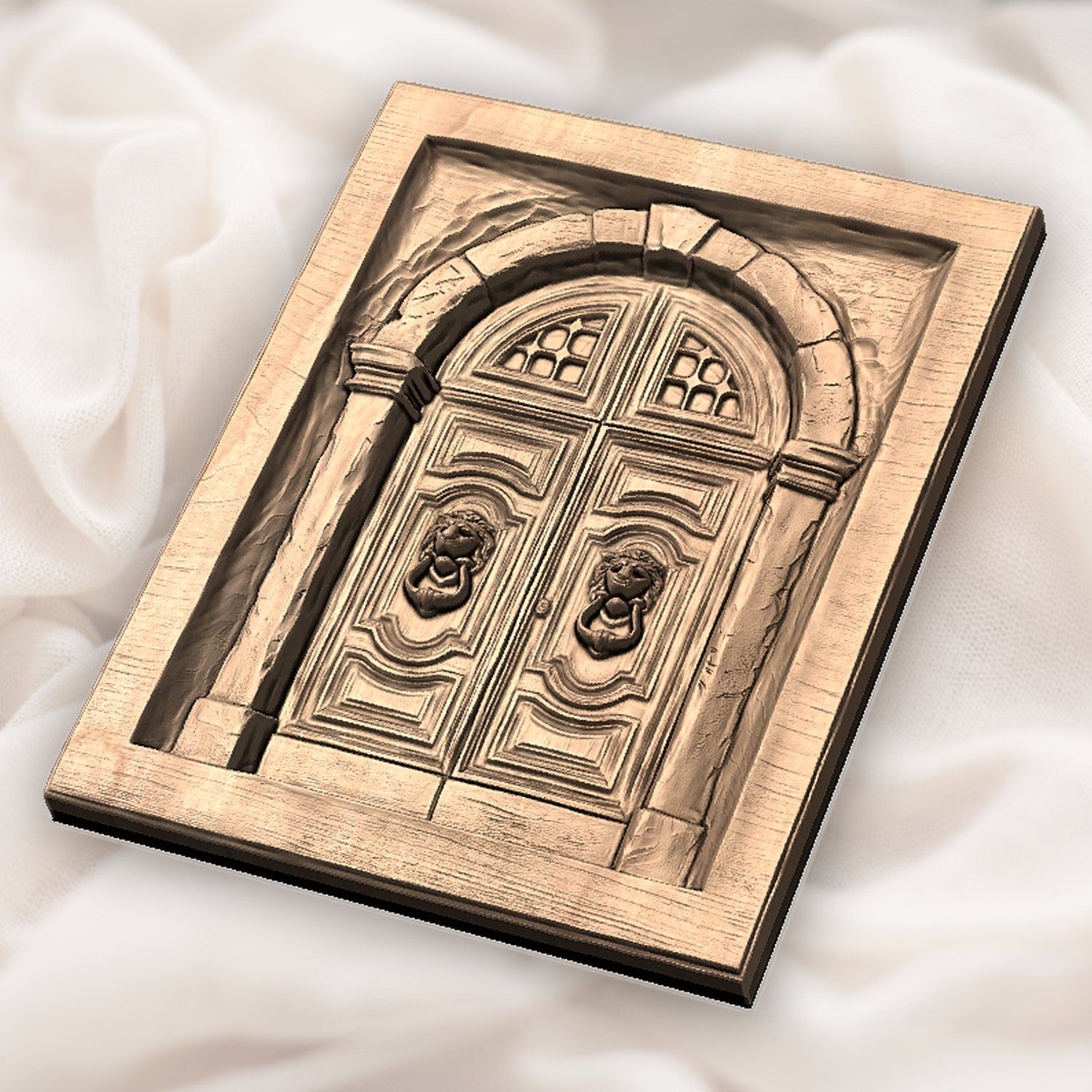 Venetian Palace Door Lion Head Knocker CNC Relief STL bas-relief STL — view 5