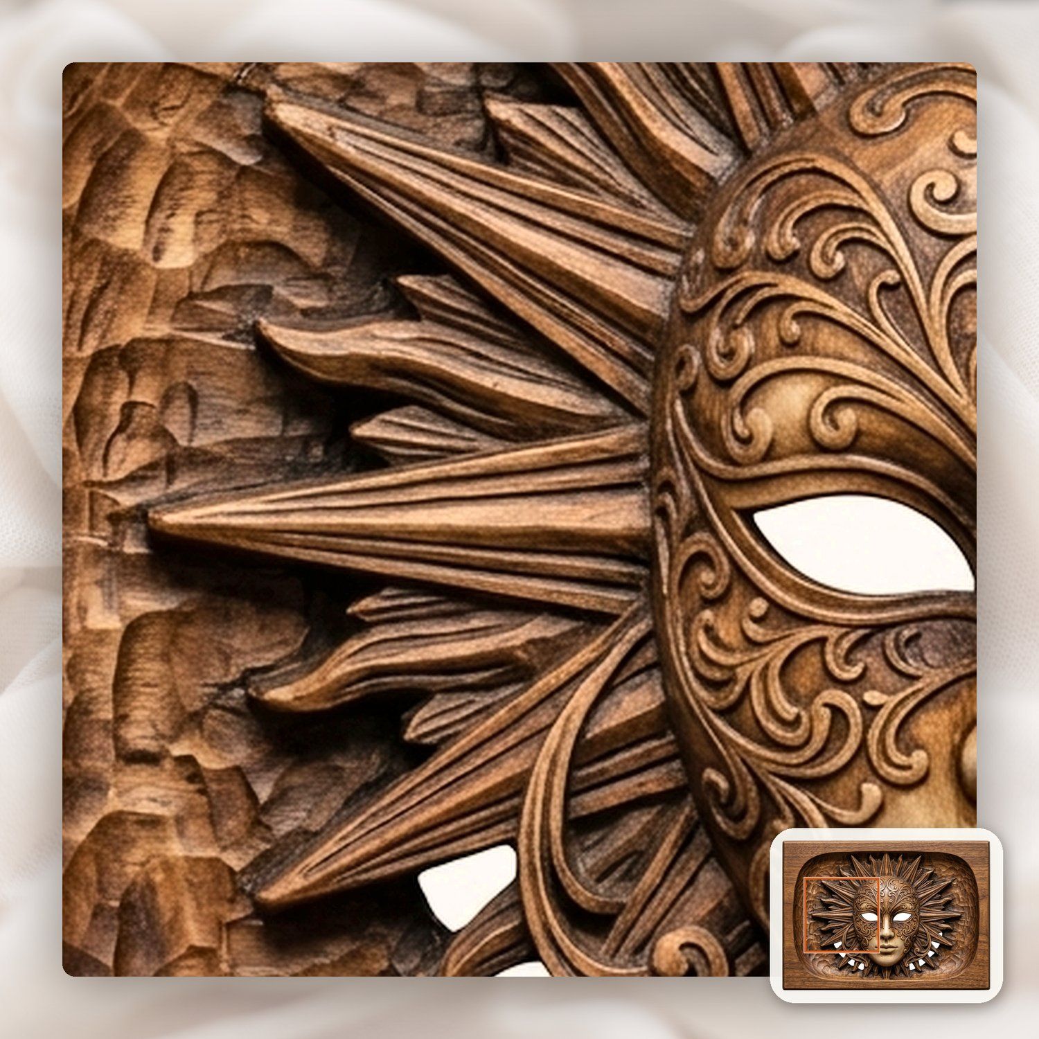 Venetian Volto Sunburst CNC Relief STL bas-relief STL — view 12