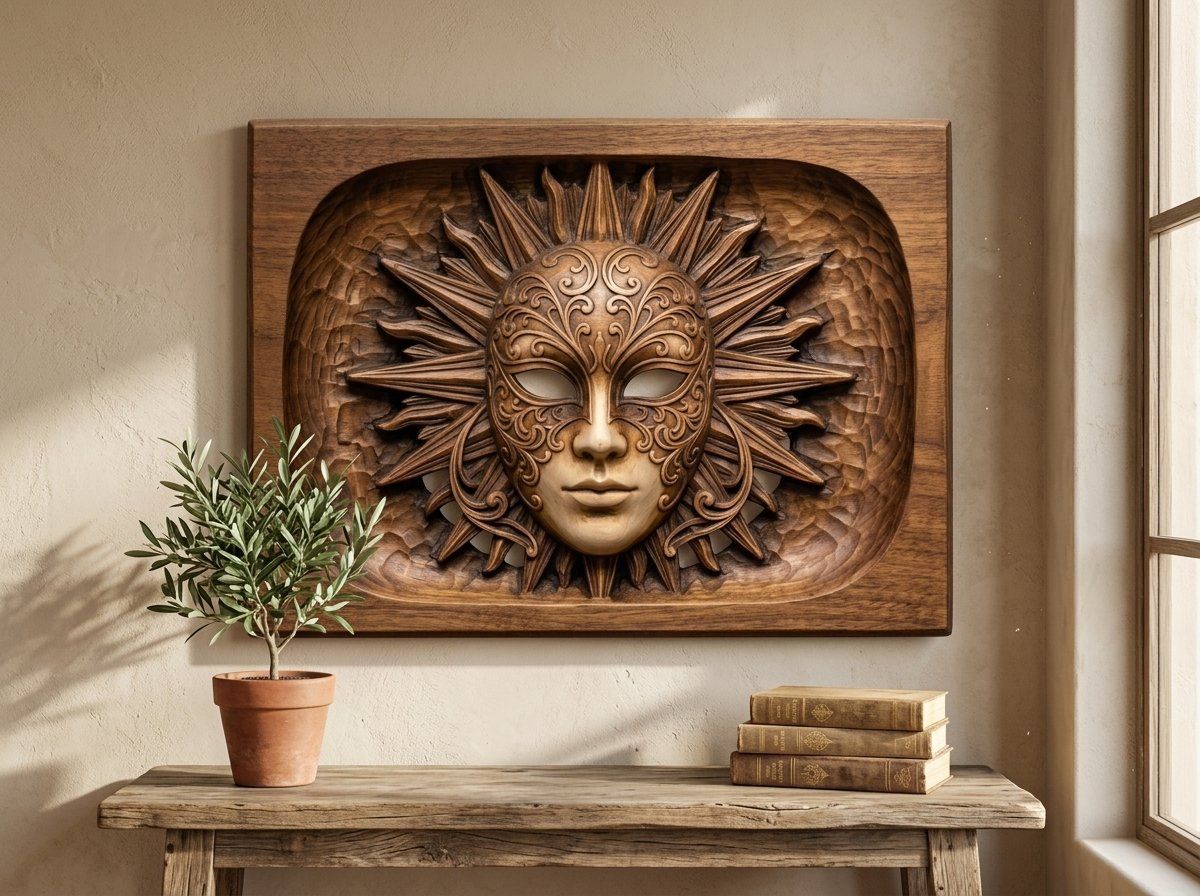 Venetian Volto Sunburst CNC Relief STL bas-relief STL — view 13