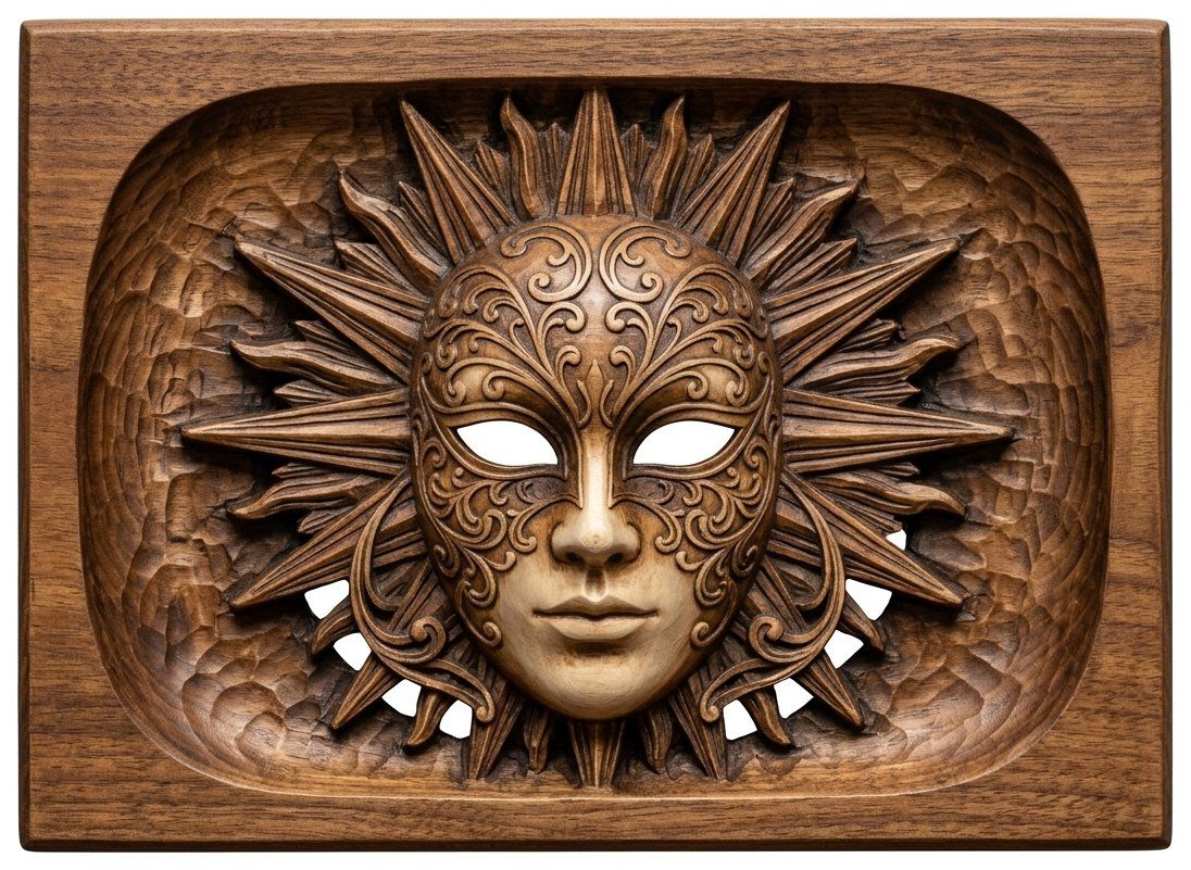Venetian Volto Sunburst CNC Relief STL bas-relief STL — view 4