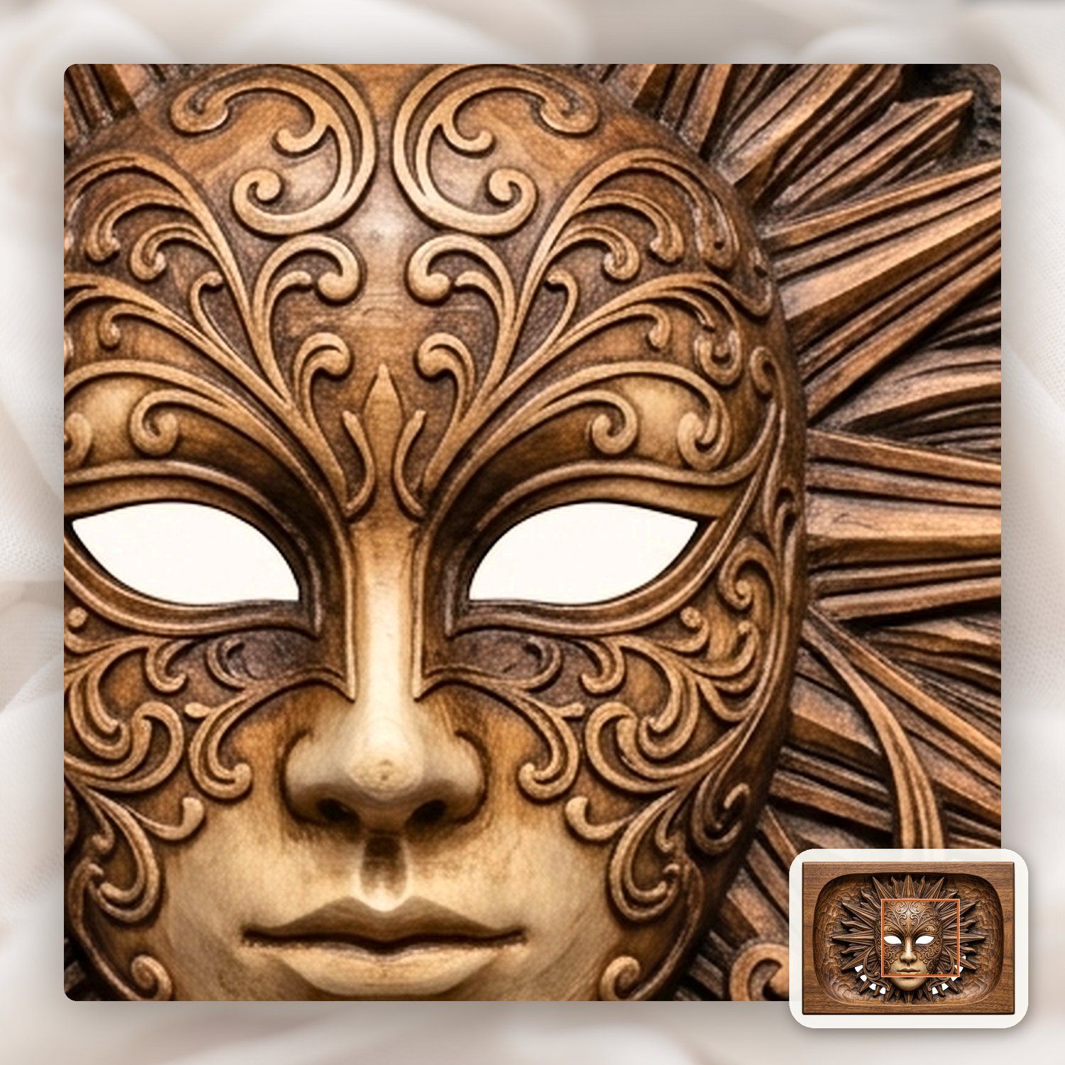 Venetian Volto Sunburst CNC Relief STL bas-relief STL — view 11