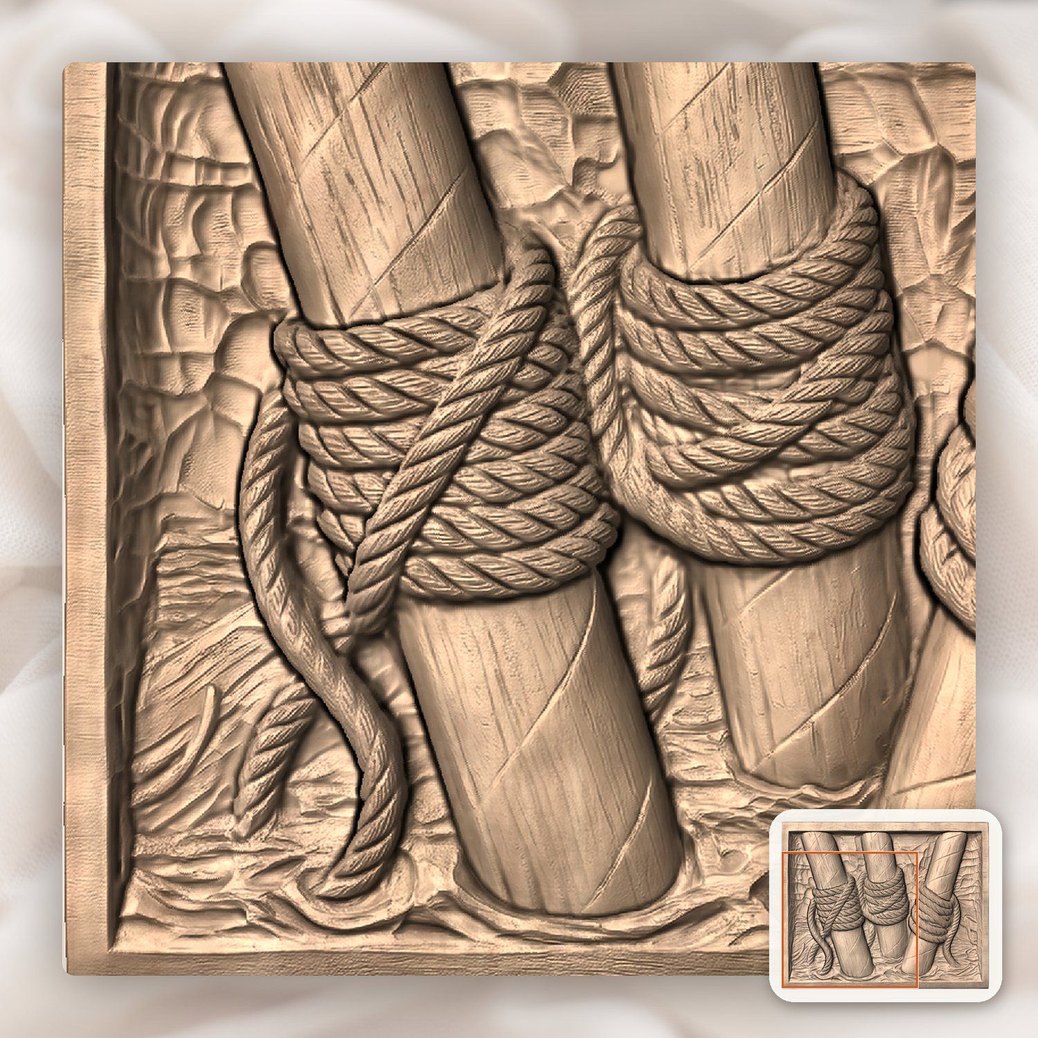 Venice Gondola Mooring Poles CNC Relief STL bas-relief STL — view 8